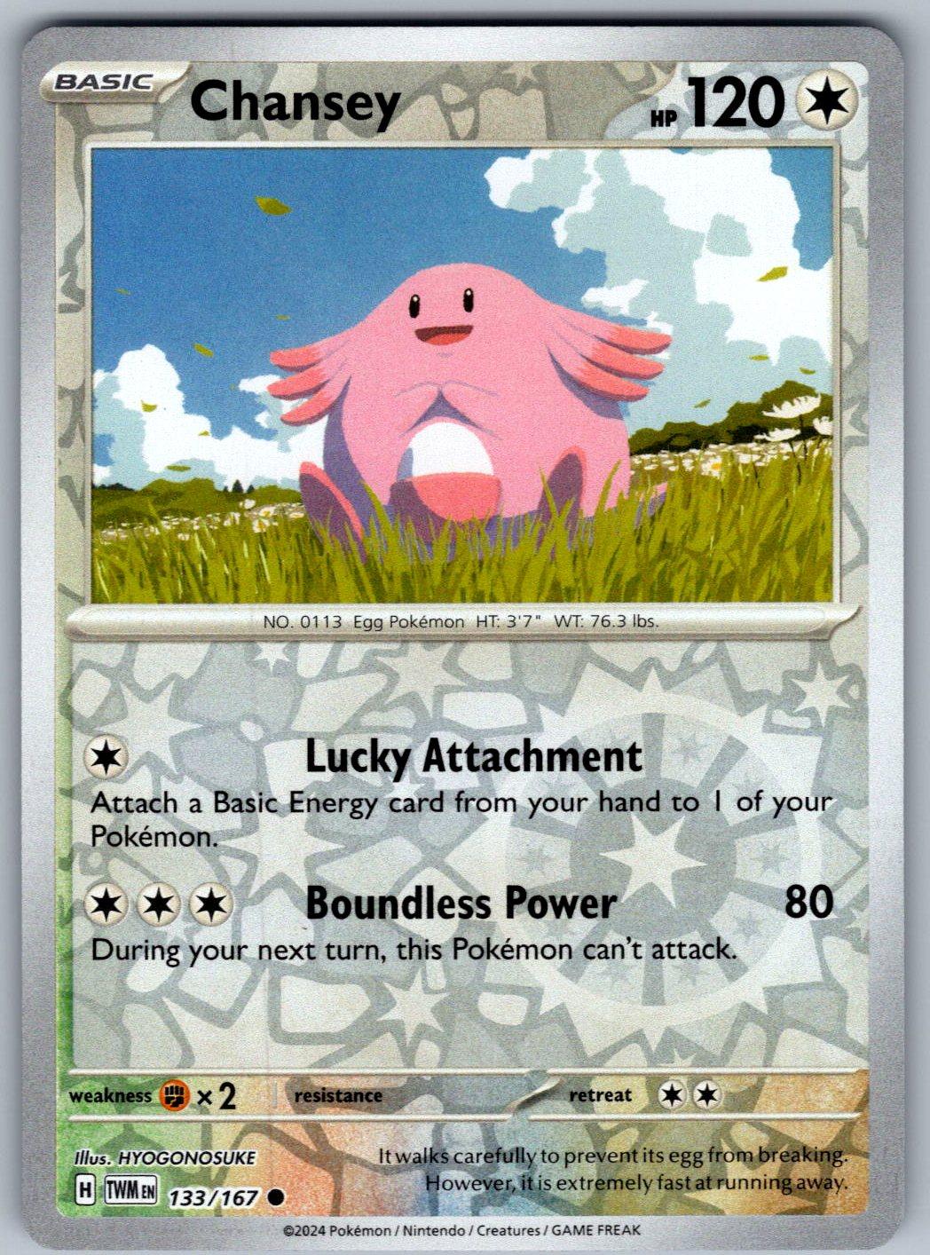 Chansey 133/167 Twilight Masquerade Pokemon Reverse Holo