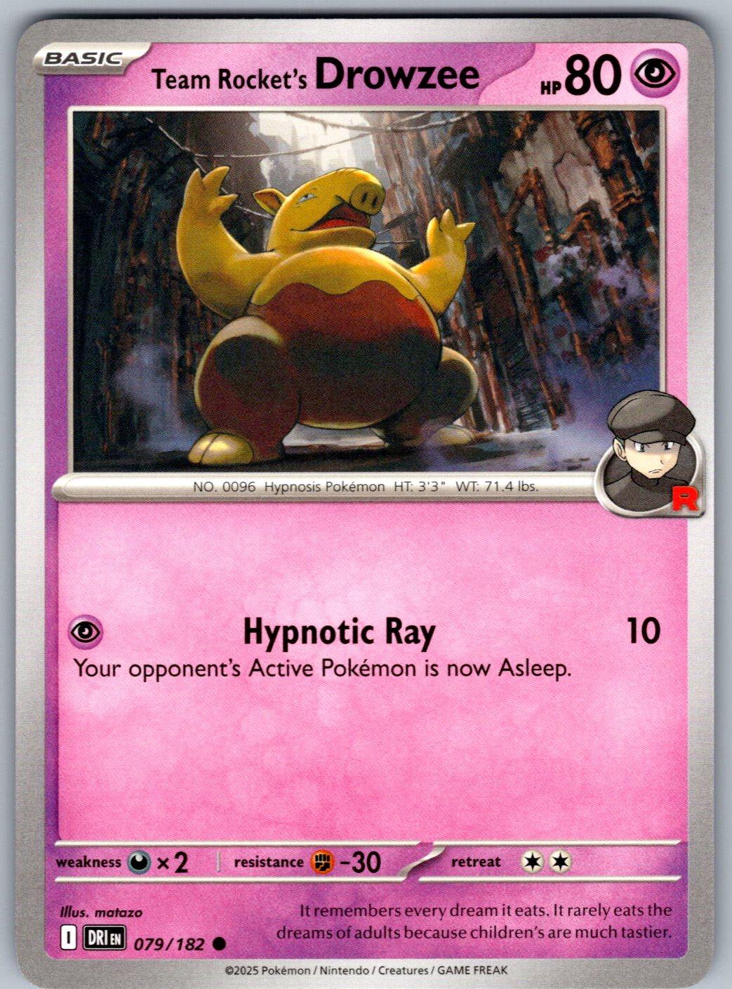 Team Rocket's Drowzee 079/182 Destined Rivals Pokemon