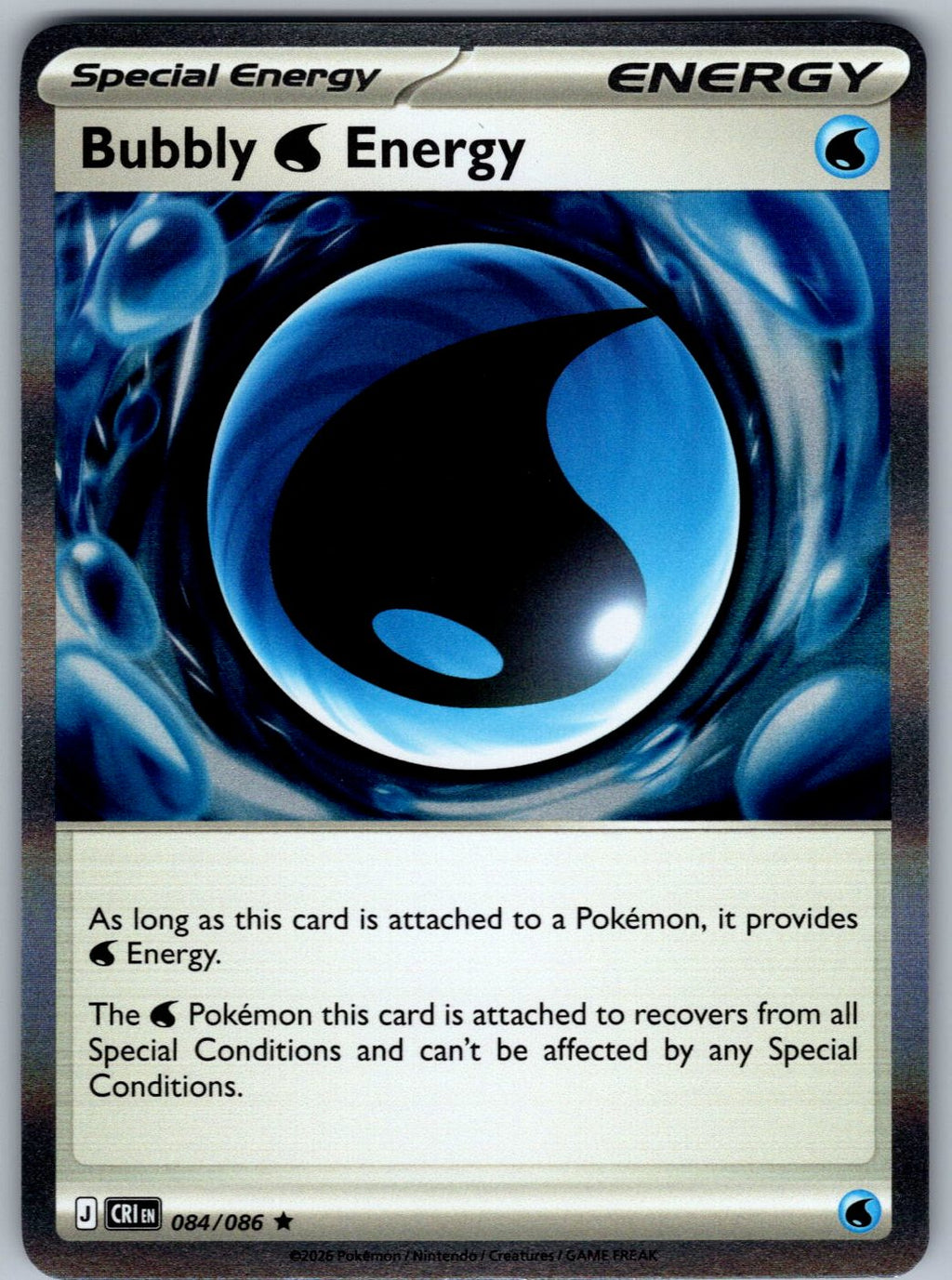 Bubbly W Energy 084/086 Chaos Rising Pokemon Holo