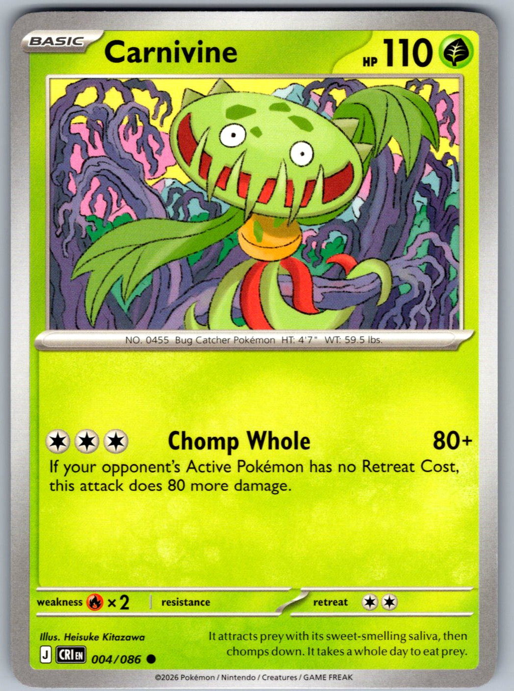 Carnivine 004/086 Chaos Rising Pokemon