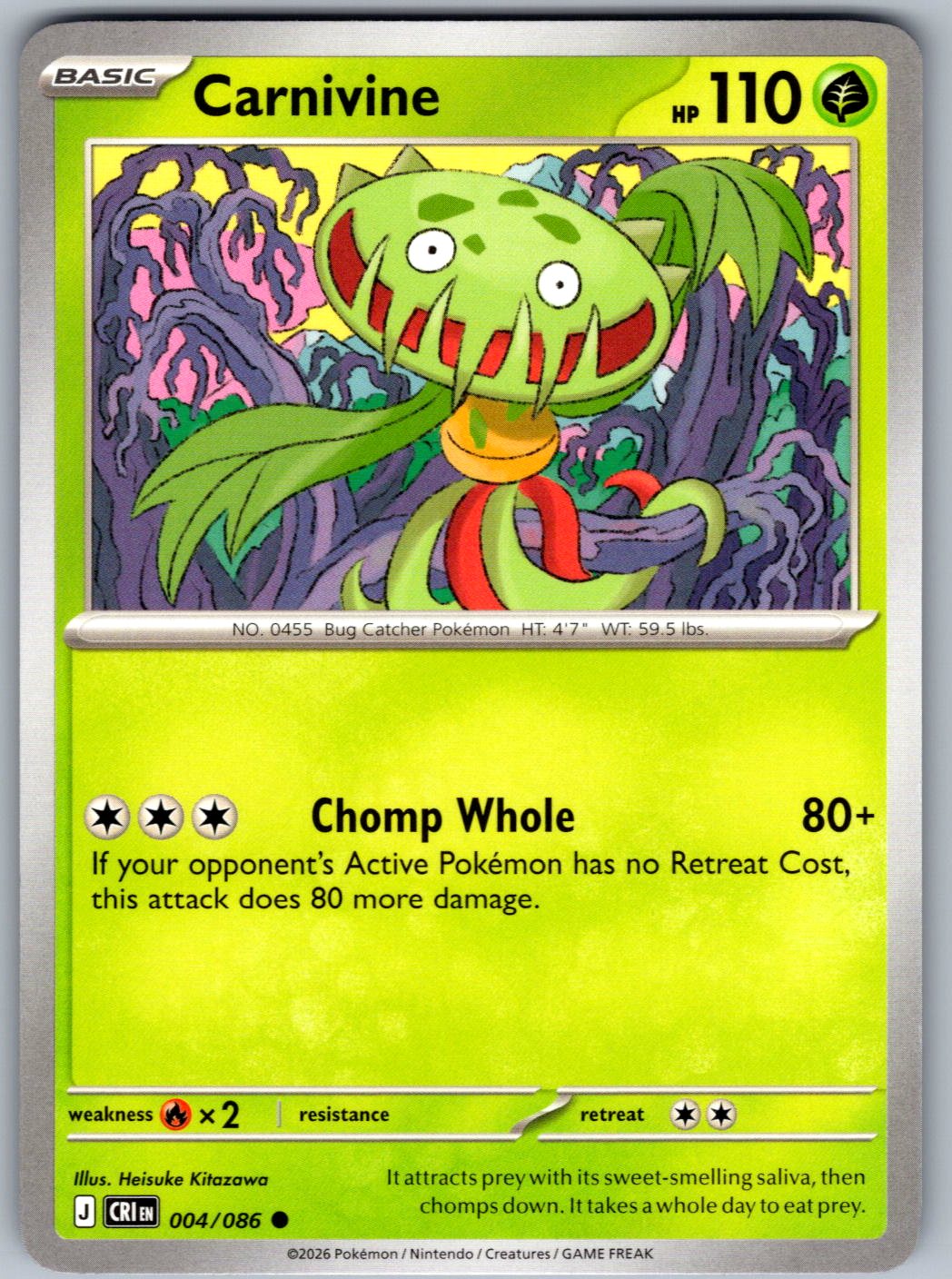 Carnivine 004/086 Chaos Rising Pokemon