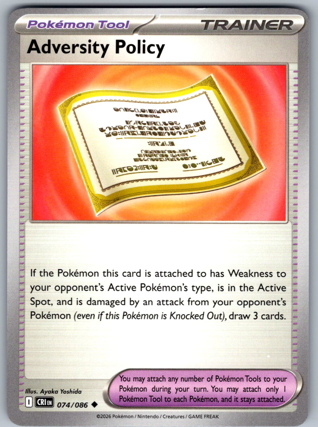 Adversity Policy 074/086 Chaos Rising Pokemon
