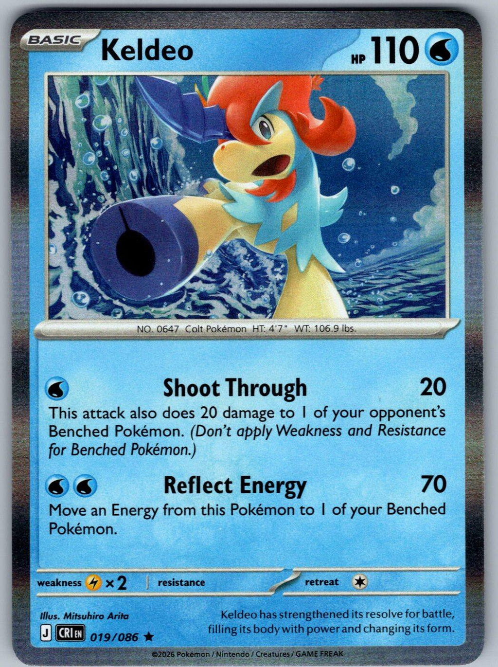 Keldeo 019/086 Chaos Rising Pokemon Holo