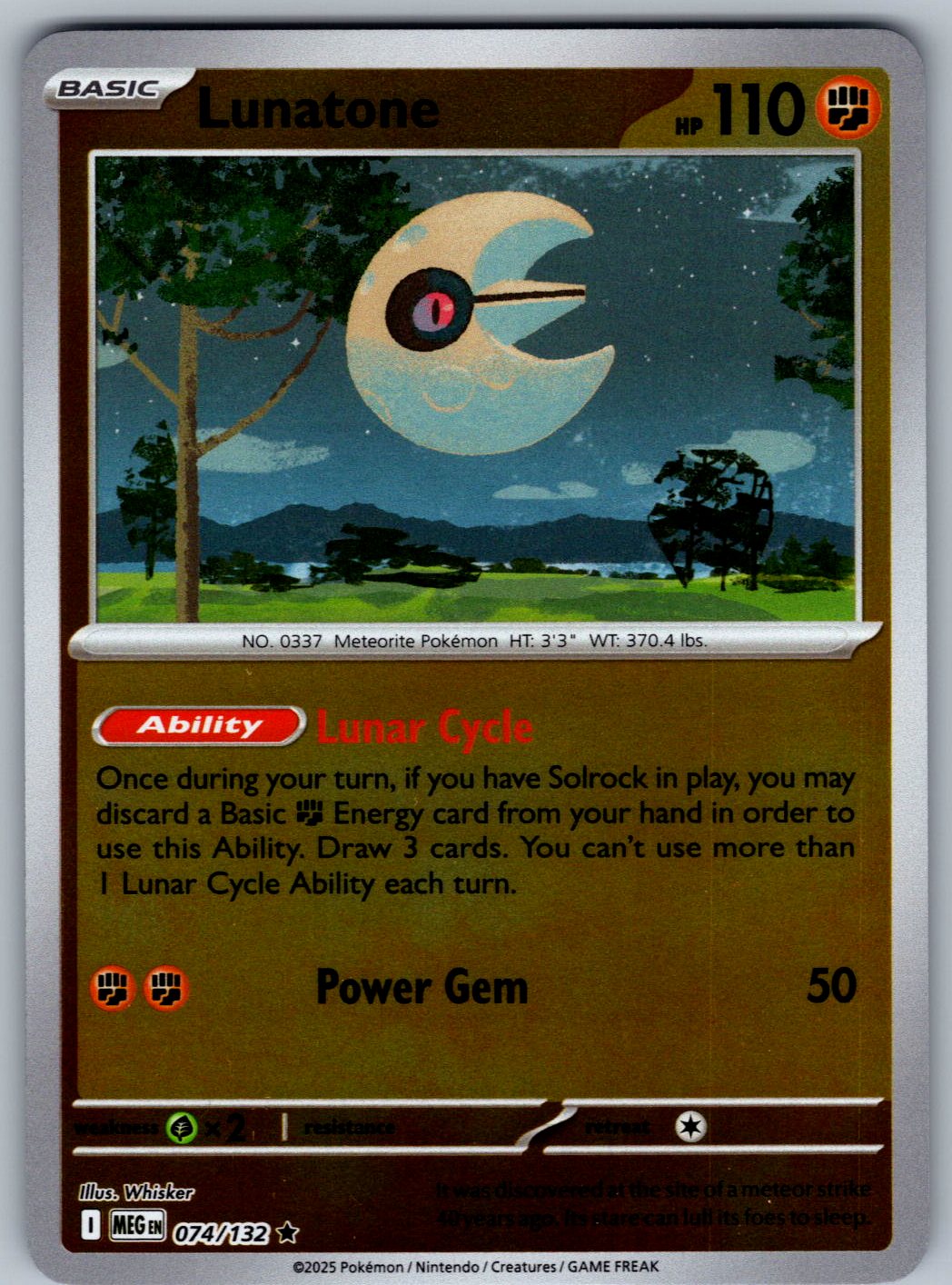 Lunatone 074/132 Mega Evolution Pokemon Reverse Holo