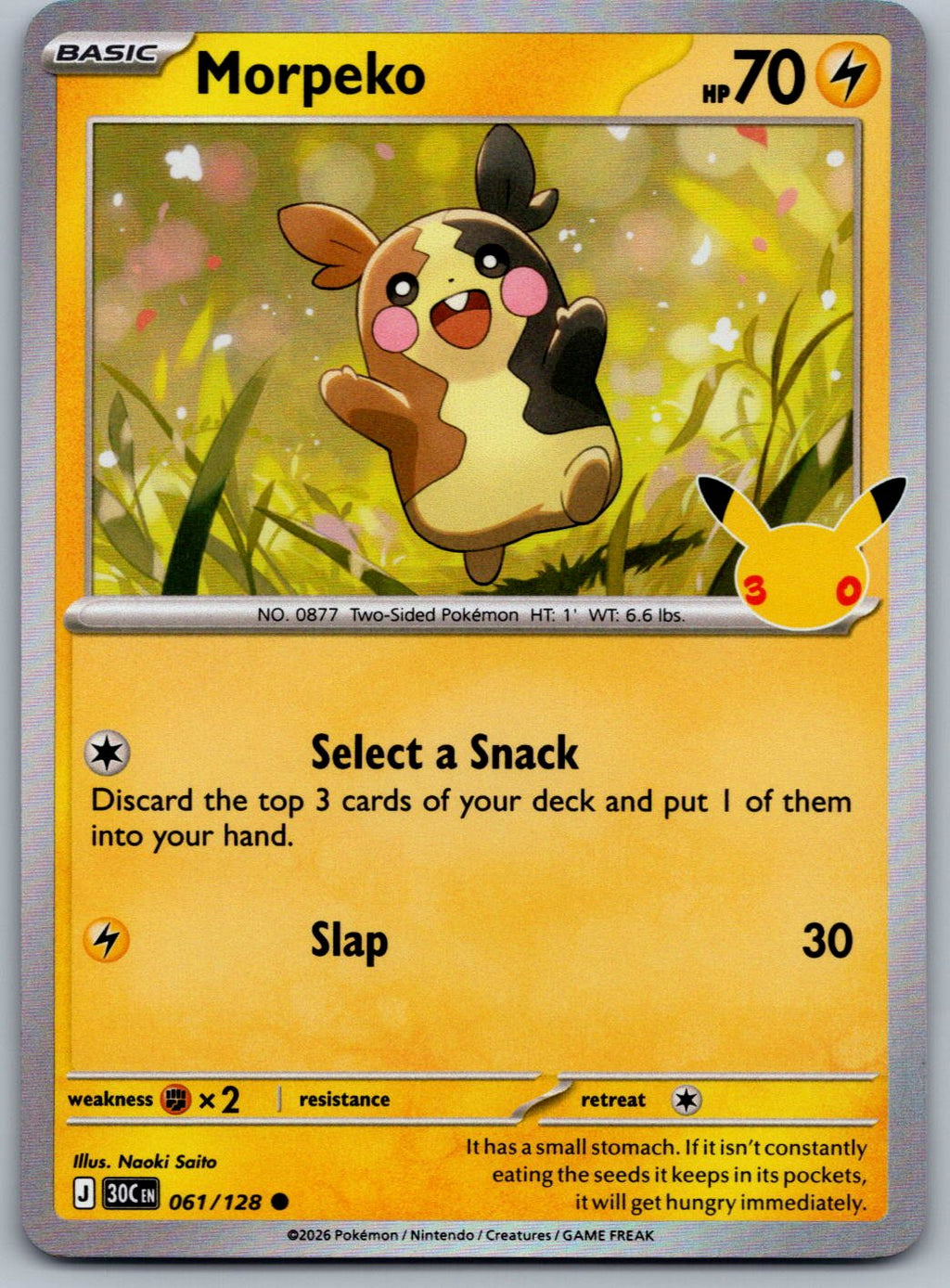 Morpeko 061/128 ME: 30th Celebration Pokemon Holo