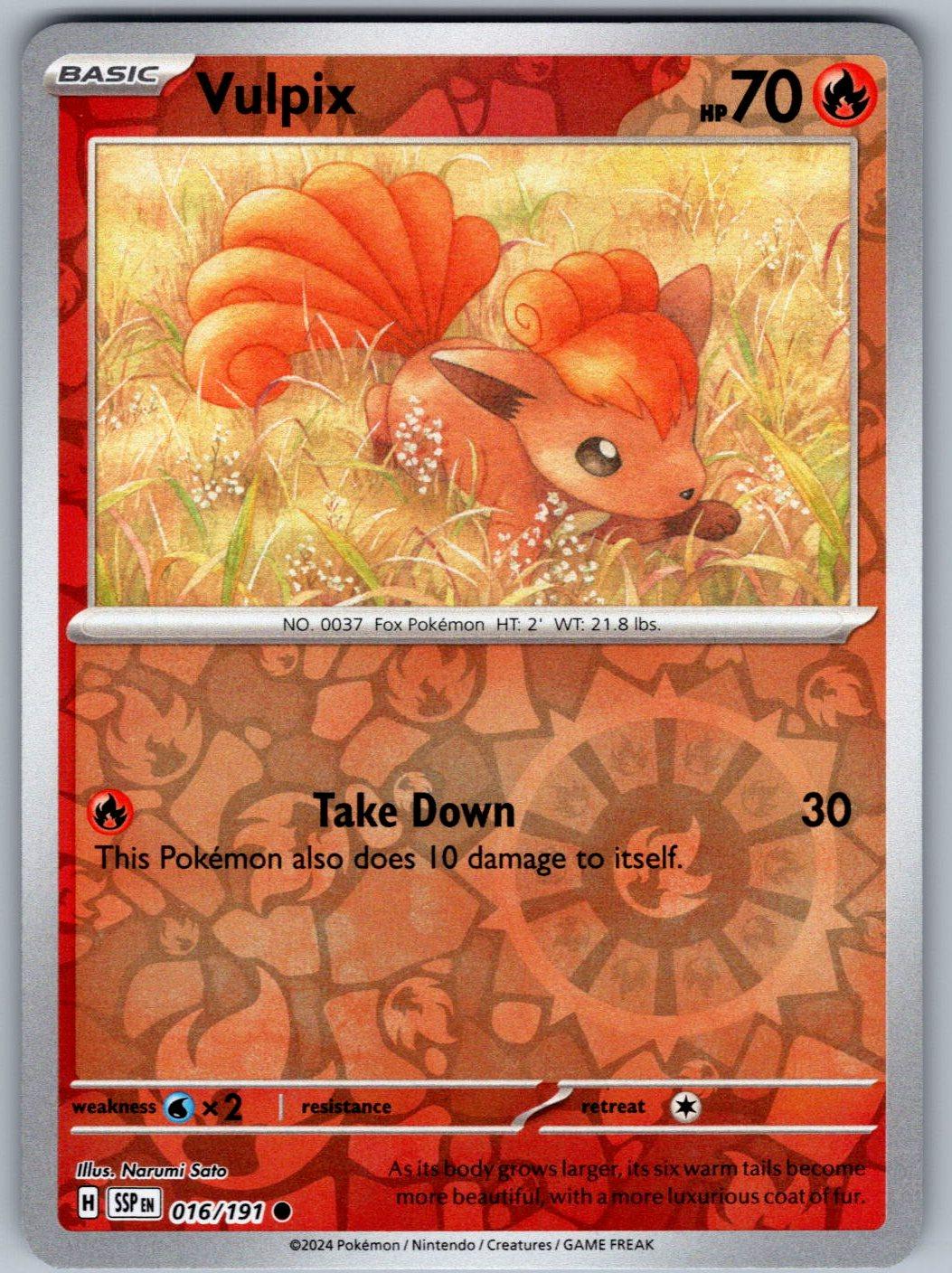 Vulpix 016/191 Surging Sparks Pokemon Reverse Holo