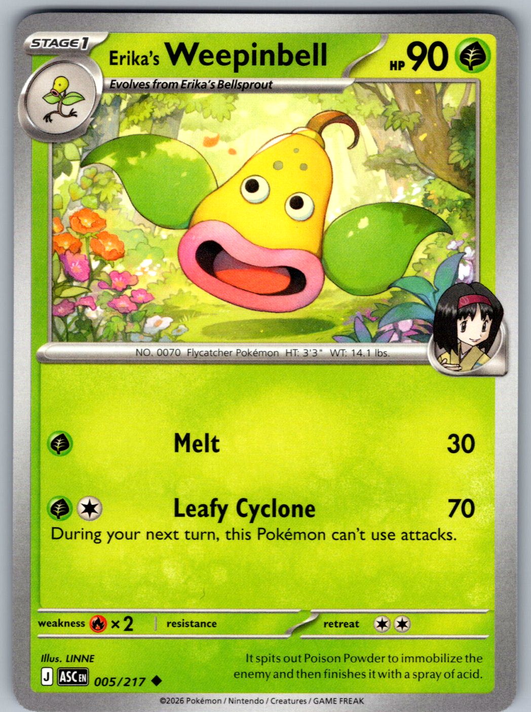 Erika's Weepinbell 005/217 Ascended Heroes Pokemon