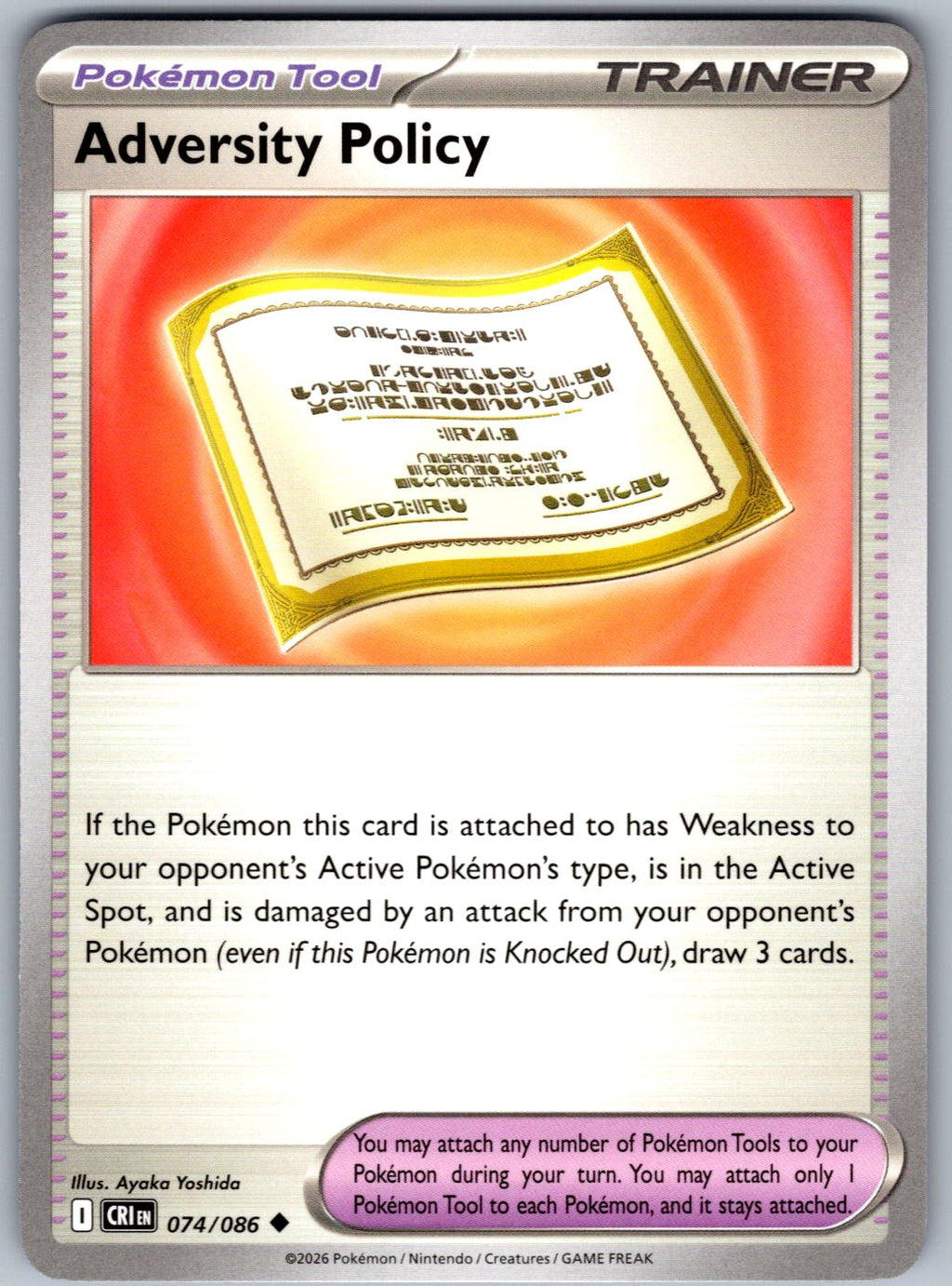 Adversity Policy 074/086 Chaos Rising Pokemon