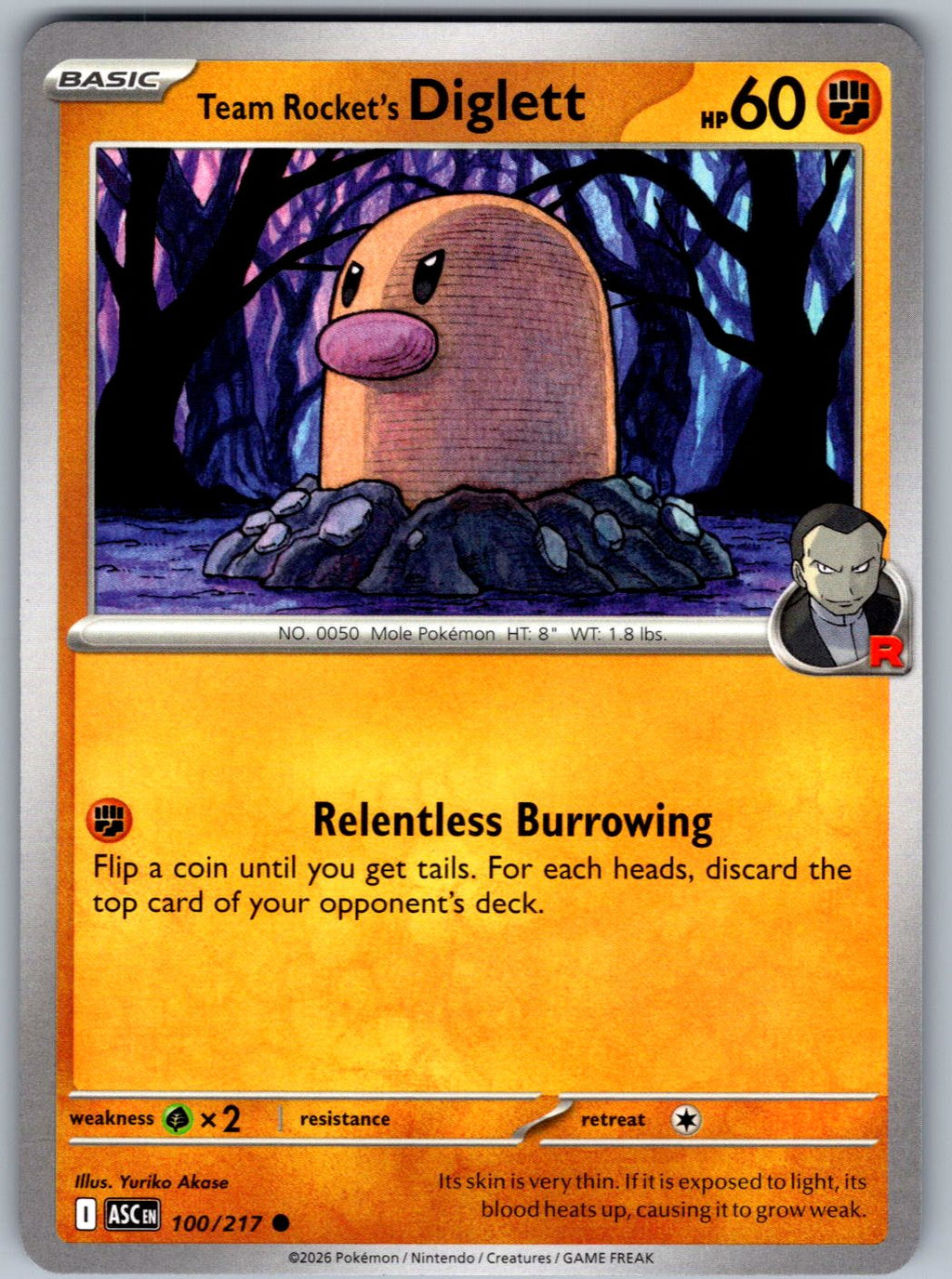 Team Rocket's Diglett 100/217 Ascended Heroes Pokemon