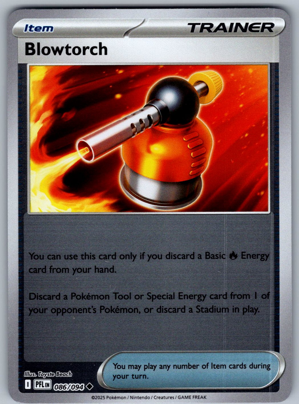 Blowtorch 086/094 Phantasmal Flames Pokemon Reverse Holo