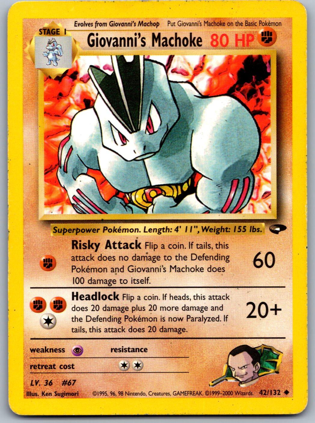 Giovanni's Machoke 42/132 Gym Challenge Pokemon Unlimited
