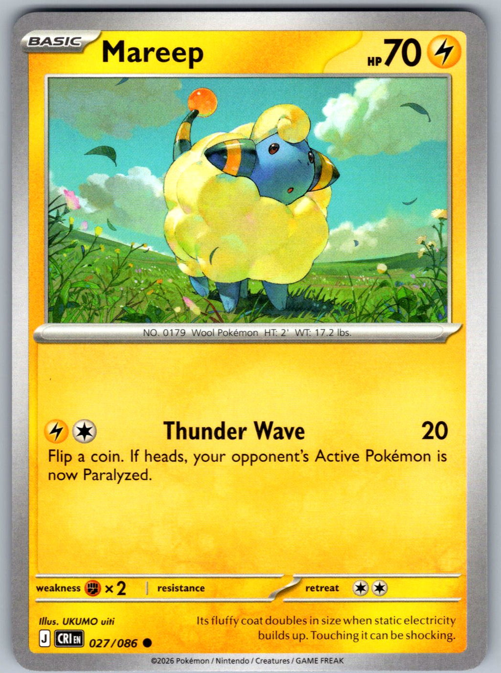 Mareep 027/086 Chaos Rising Pokemon