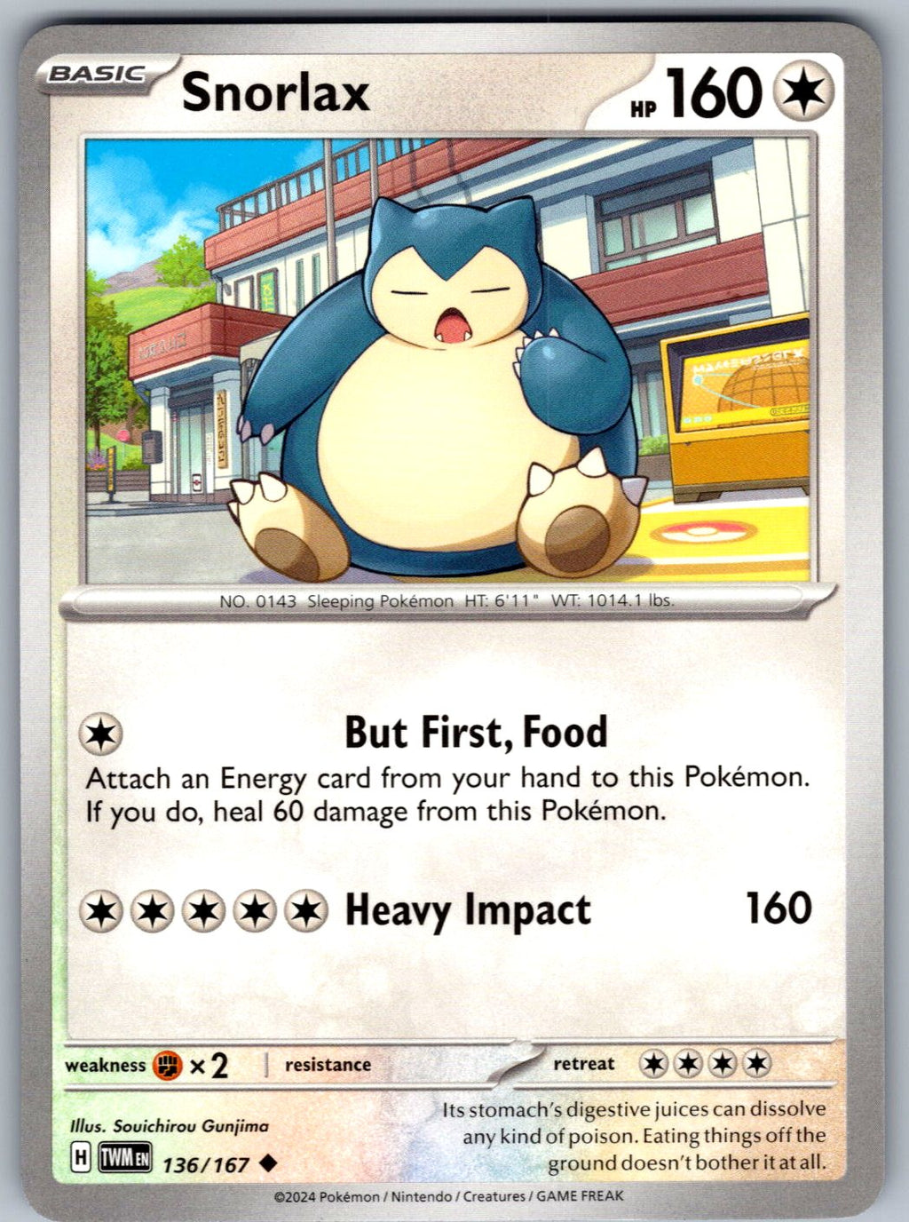 Snorlax 136/167 Twilight Masquerade Pokemon