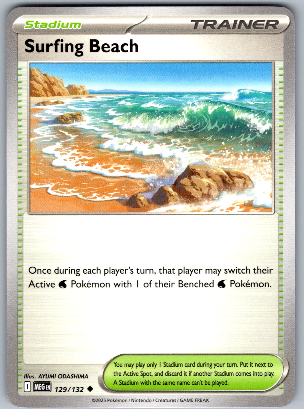 Surfing Beach 129/132 Mega Evolution Pokemon
