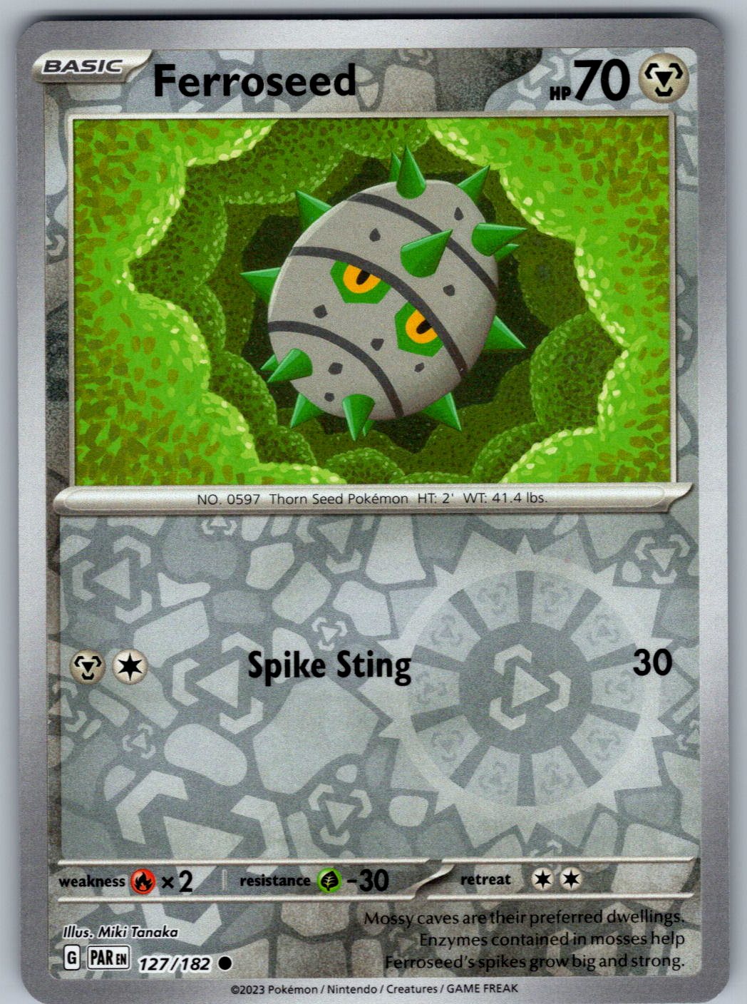Ferroseed 127/182 Paradox Rift Pokemon Reverse Holo
