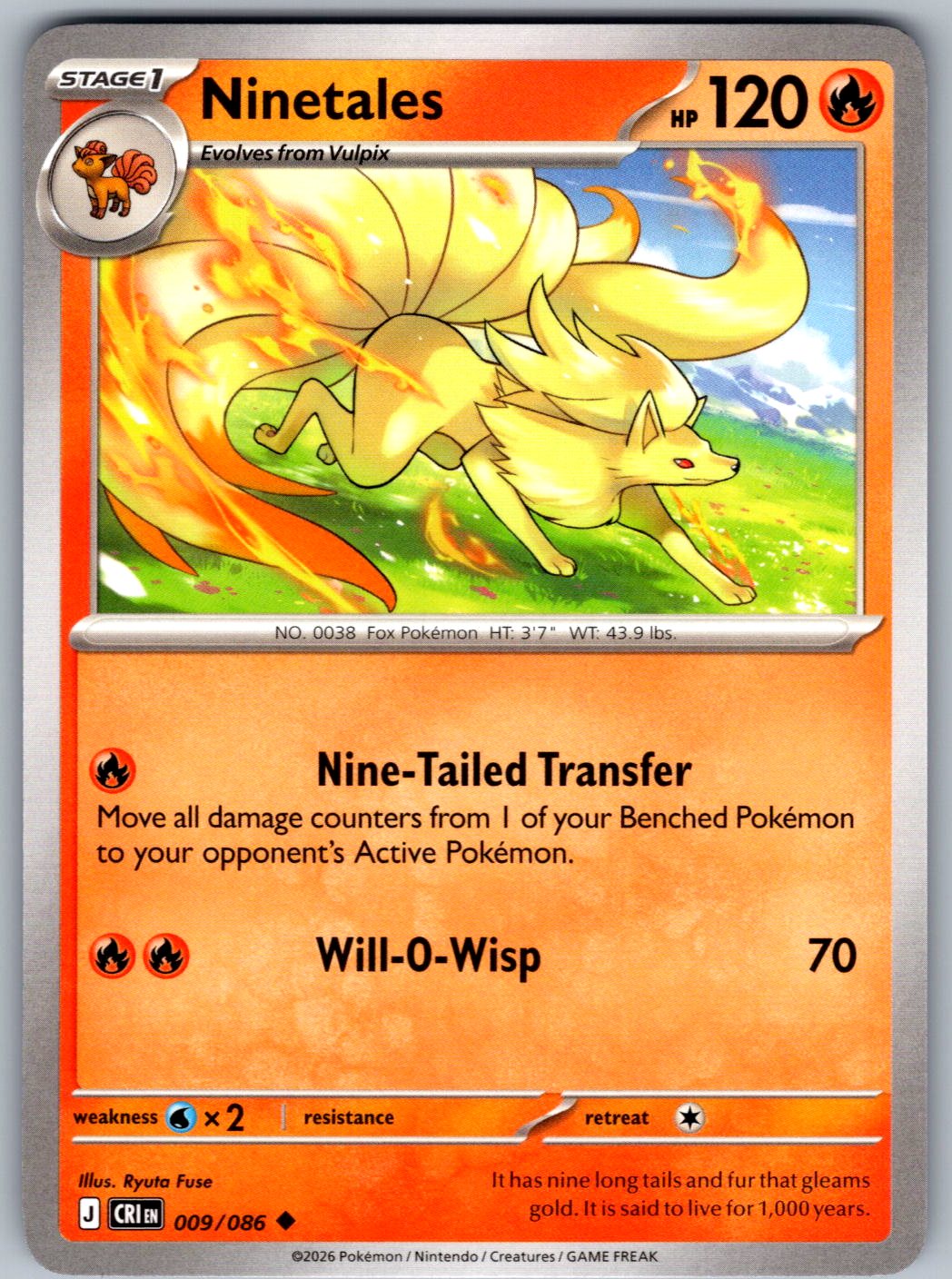 Ninetales 009/086 Chaos Rising Pokemon