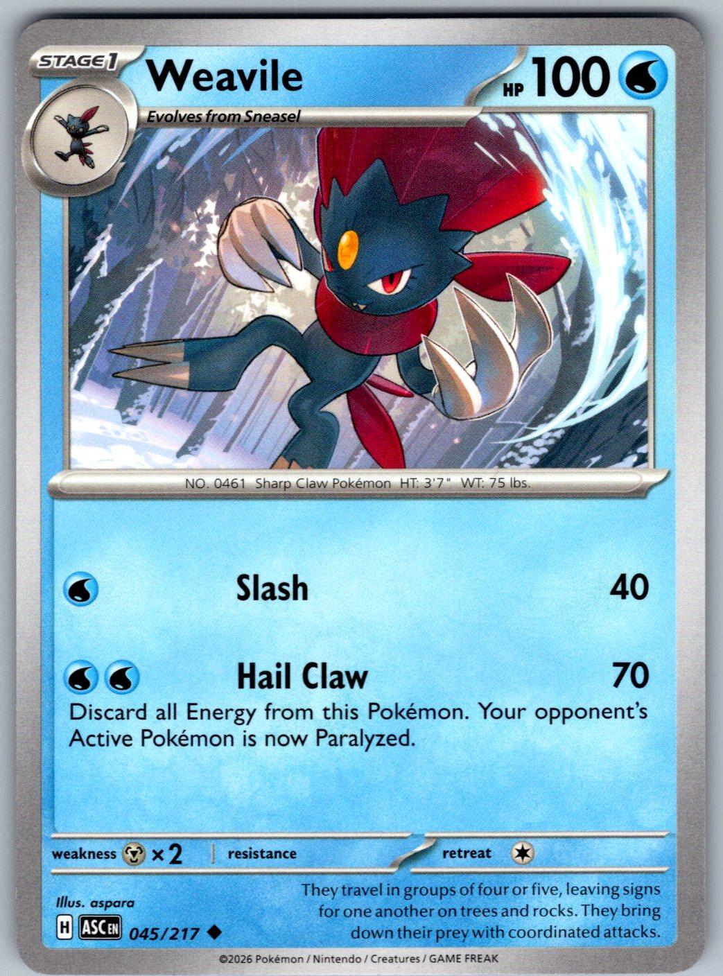 Weavile 045/217 Ascended Heroes Pokemon