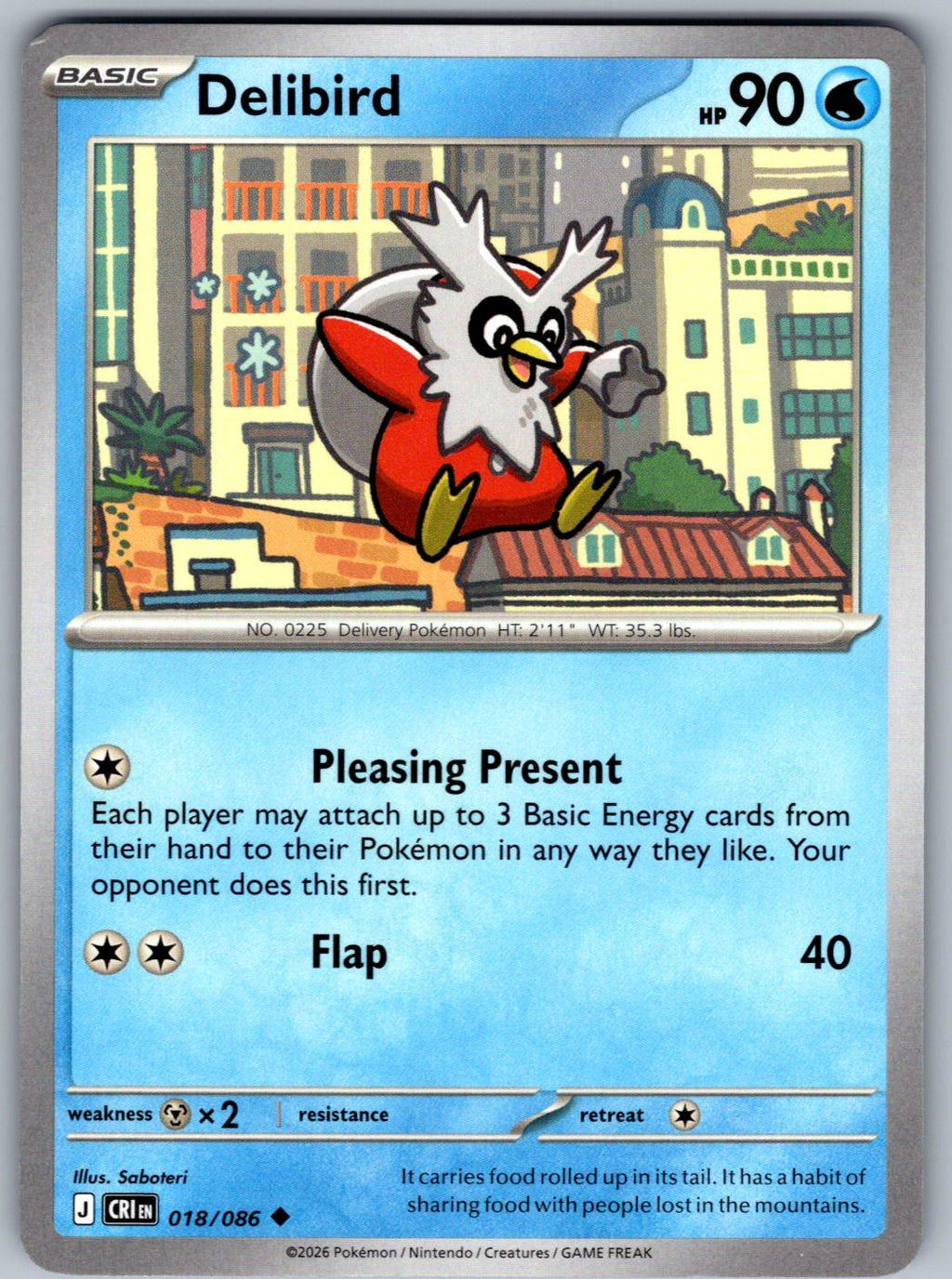 Delibird 018/086 Chaos Rising Pokemon