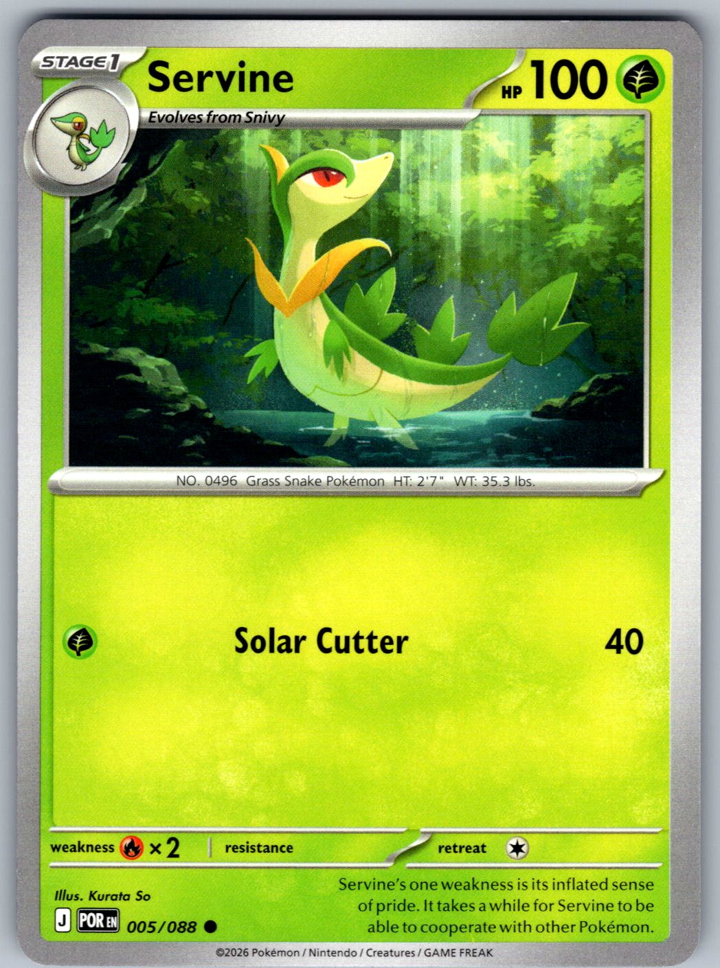 Servine 005/088 Perfect Order Pokemon
