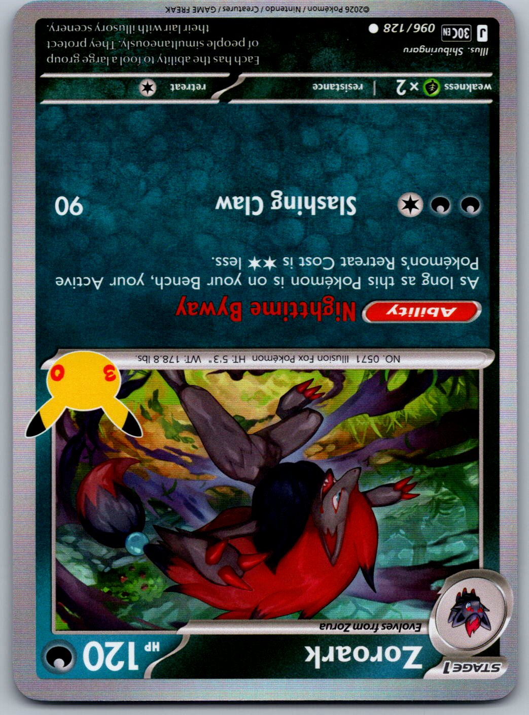Zoroark 096/128 ME: 30th Celebration Pokemon Holo