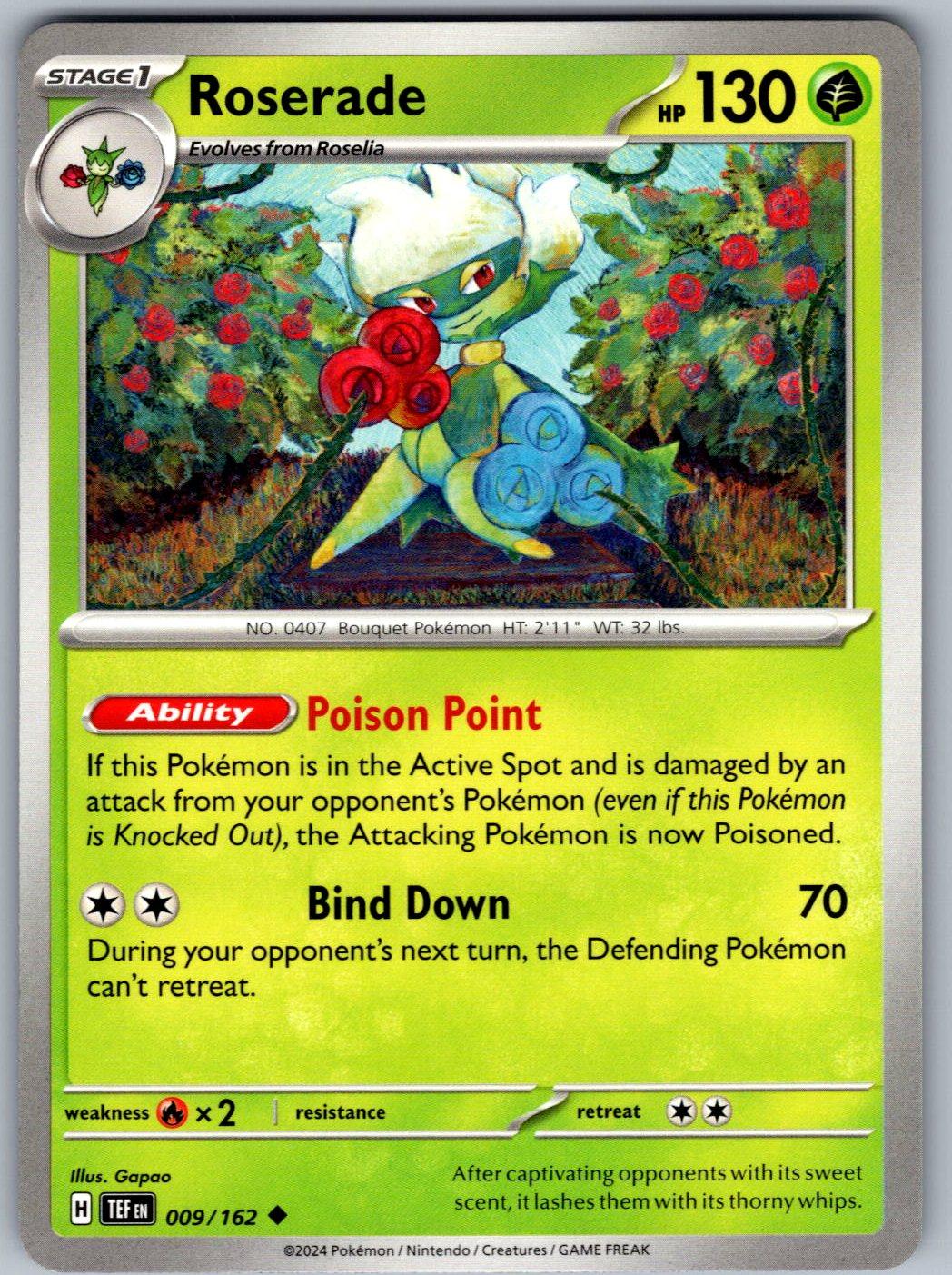 Roserade 009/162 Temporal Forces Pokemon
