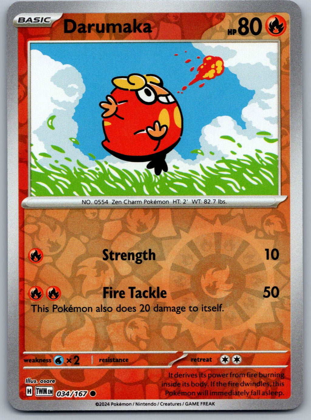 Darumaka 034/167 Twilight Masquerade Pokemon Reverse Holo