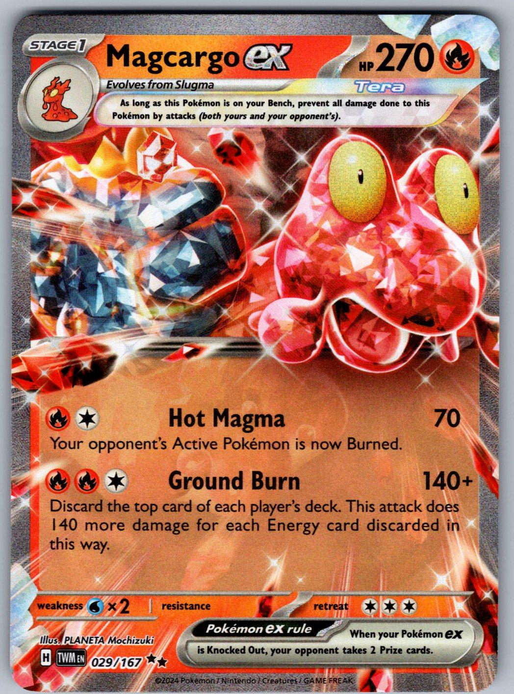 Magcargo ex 029/167 Twilight Masquerade Pokemon Holo