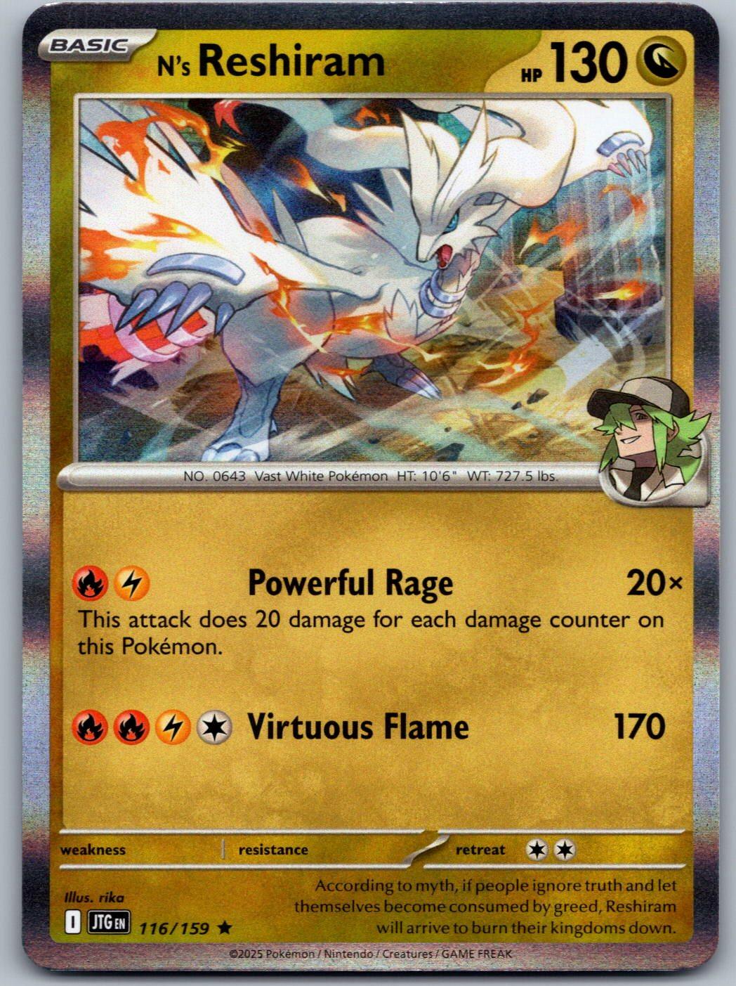 N's Reshiram 116/159 Journey Together Pokemon Holo