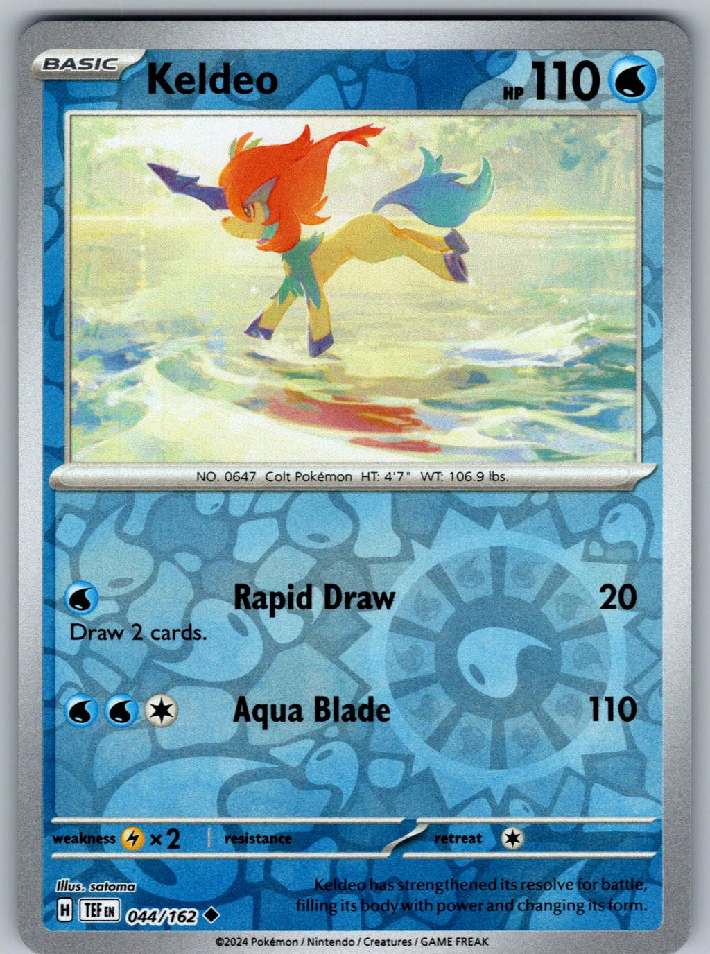 Keldeo 044/162 Temporal Forces Pokemon Reverse Holo