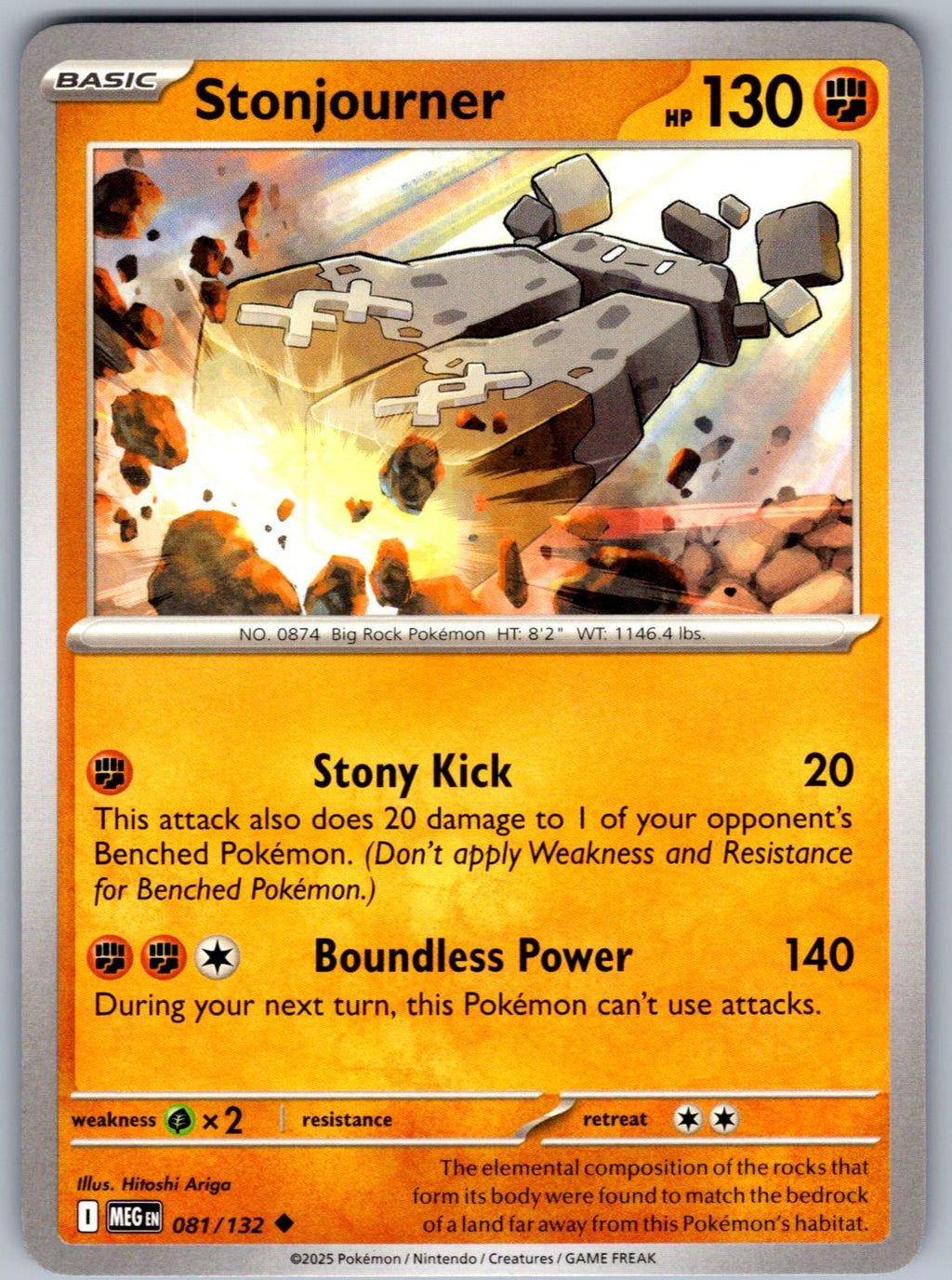 Stonjourner 081/132 Mega Evolution Pokemon