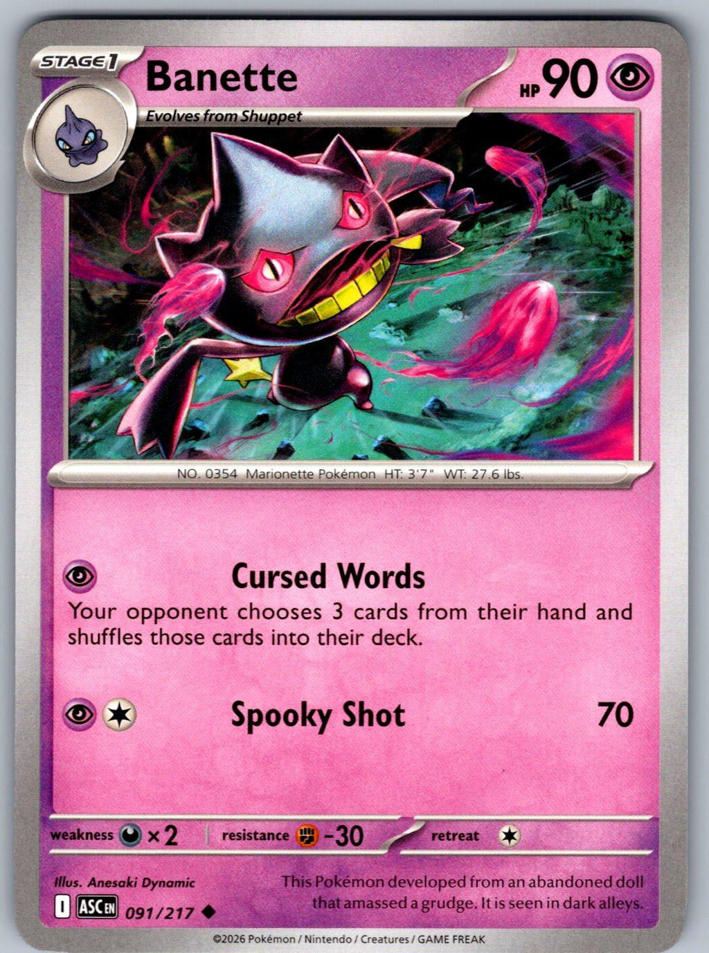 Banette 091/217 Ascended Heroes Pokemon