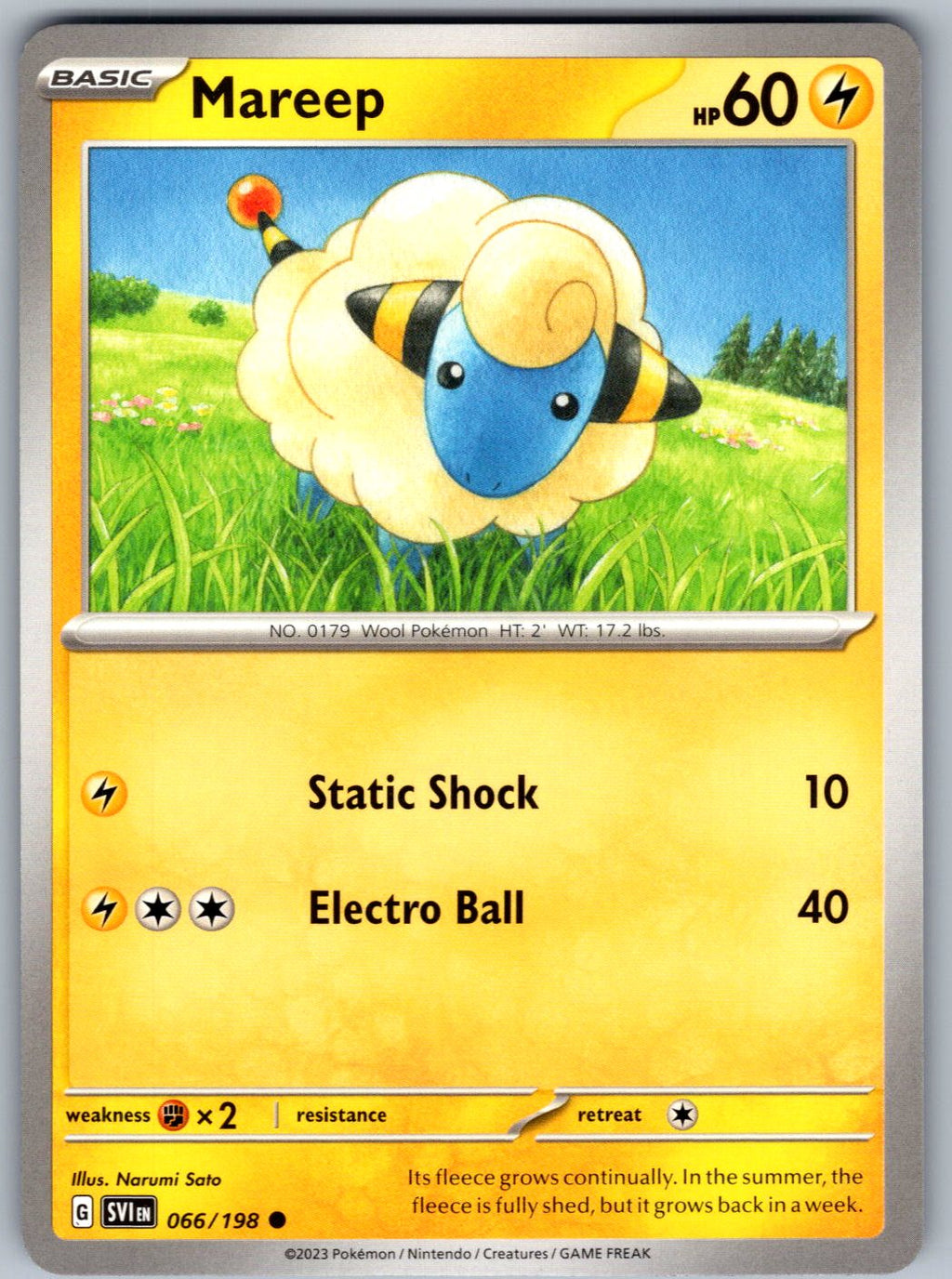 Mareep 066/198 Scarlet & Violet Pokemon