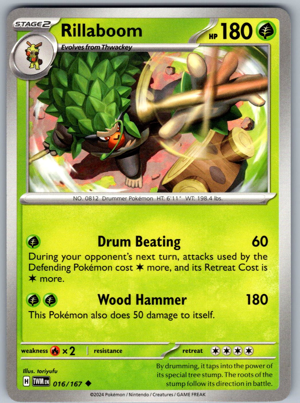 Rillaboom 016/167 Twilight Masquerade Pokemon