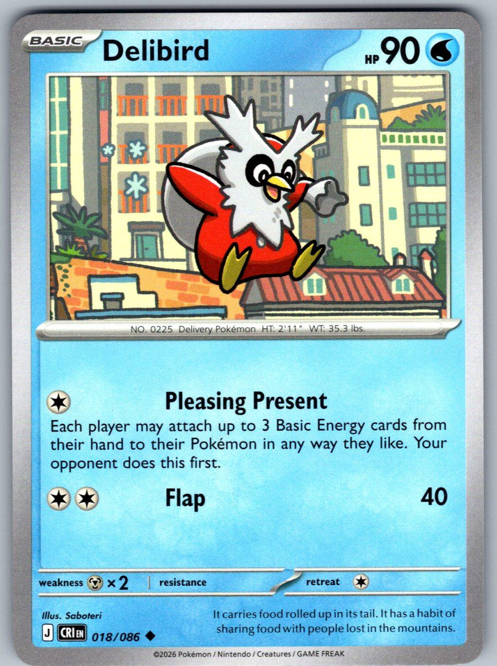 Delibird 018/086 Chaos Rising Pokemon