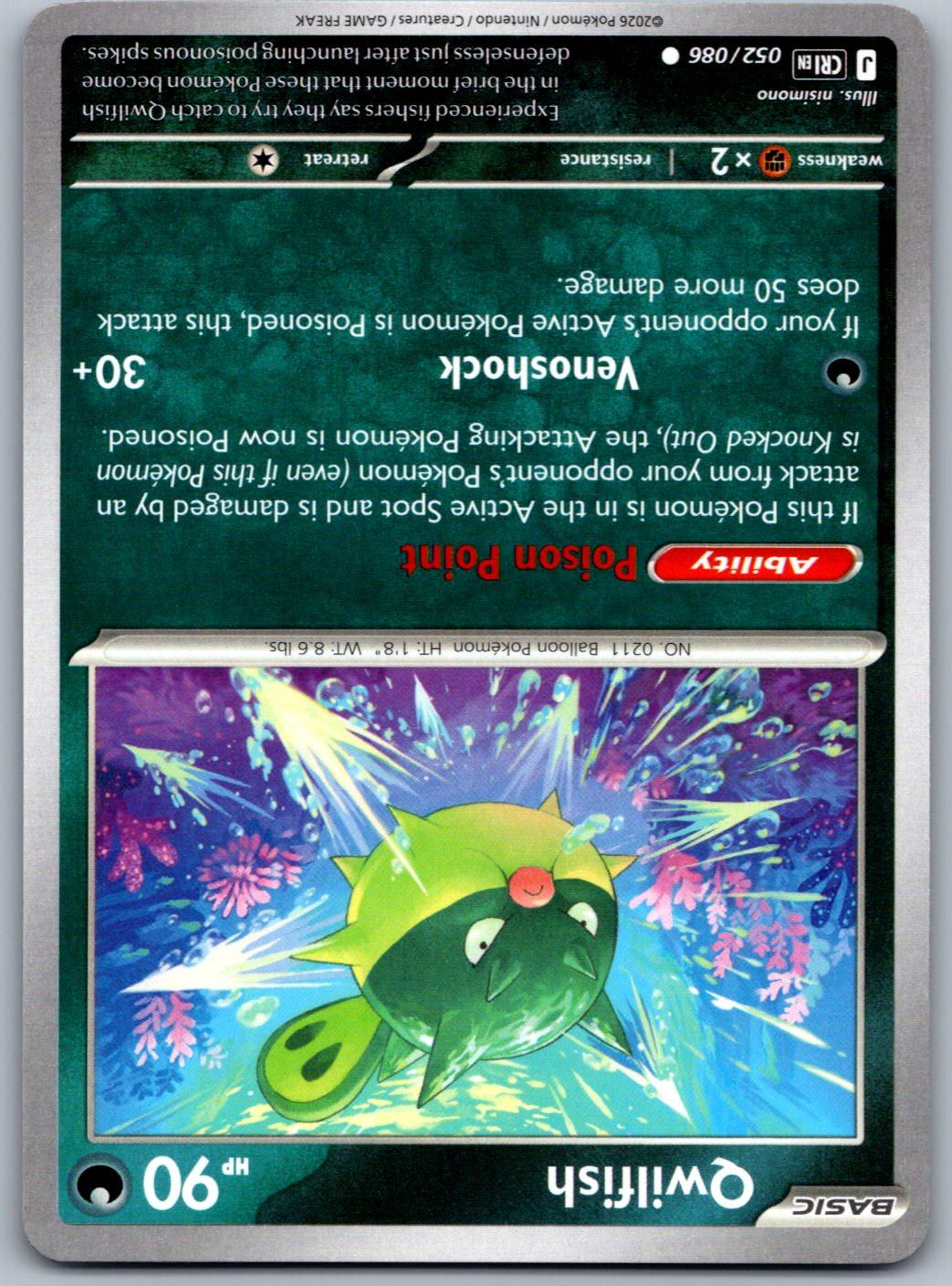 Qwilfish 052/086 Chaos Rising Pokemon