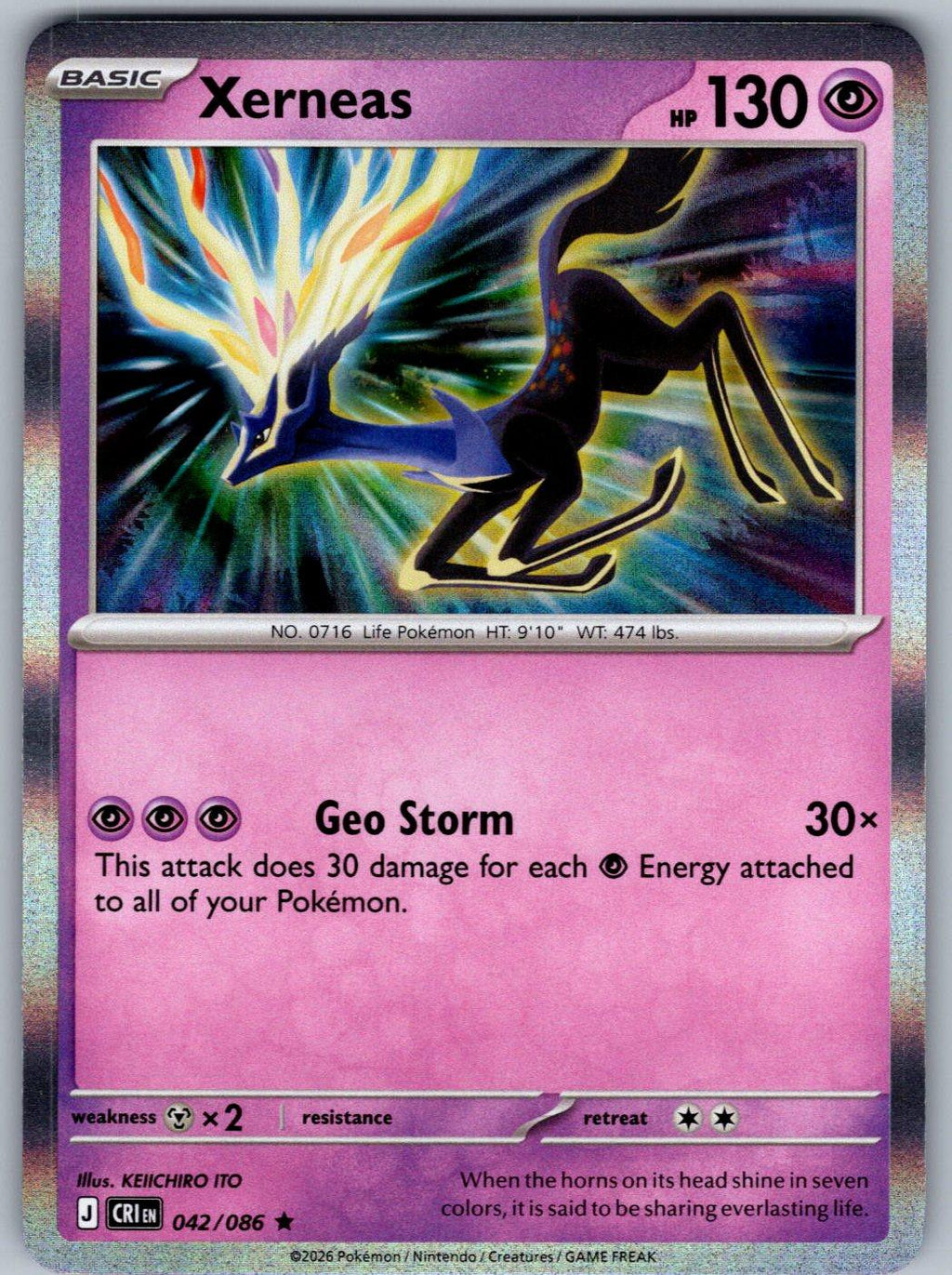 Xerneas 042/086 Chaos Rising Pokemon Holo