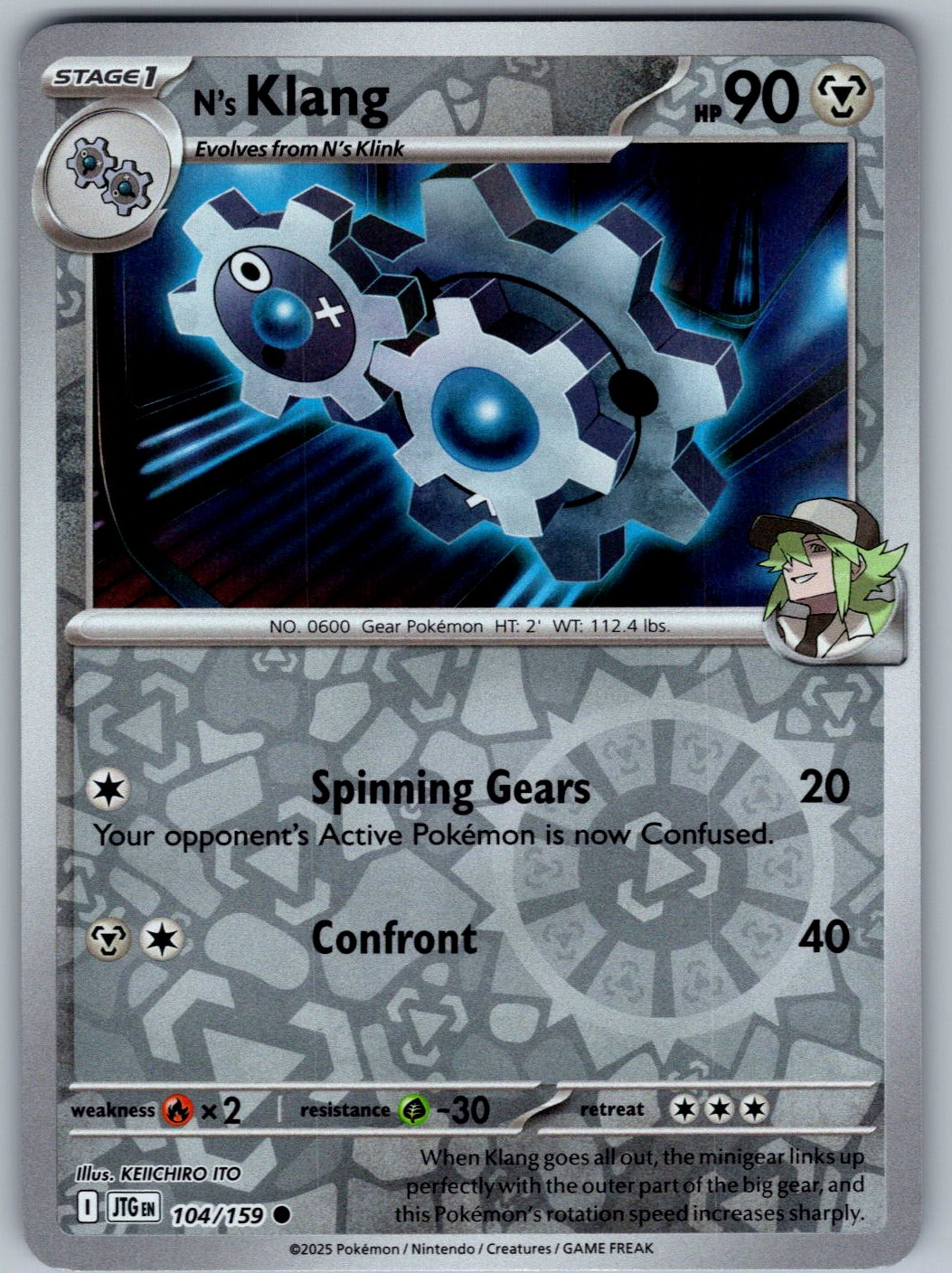 N's Klang 104/159 Journey Together Pokemon Reverse Holo