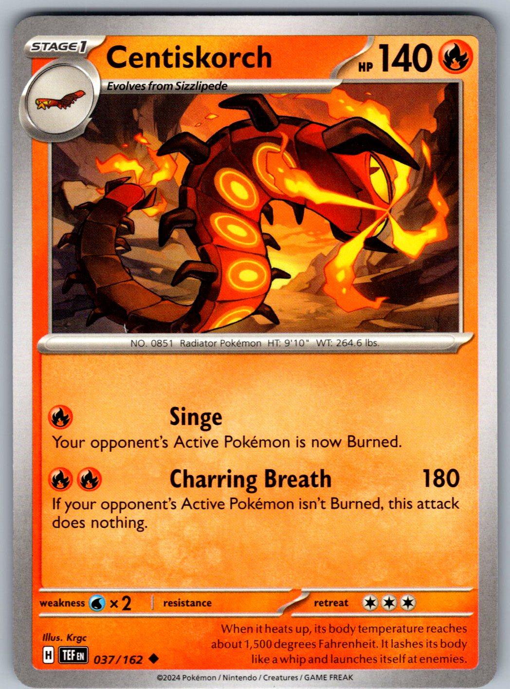 Centiskorch 037/162 Temporal Forces Pokemon