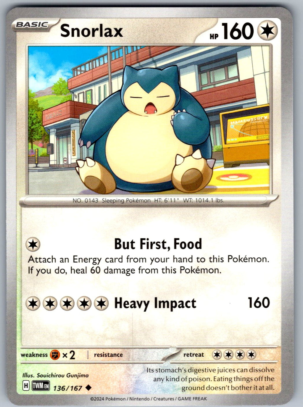 Snorlax 136/167 Twilight Masquerade Pokemon