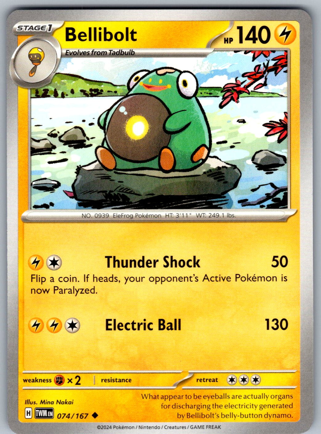 Bellibolt 074/167 Twilight Masquerade Pokemon