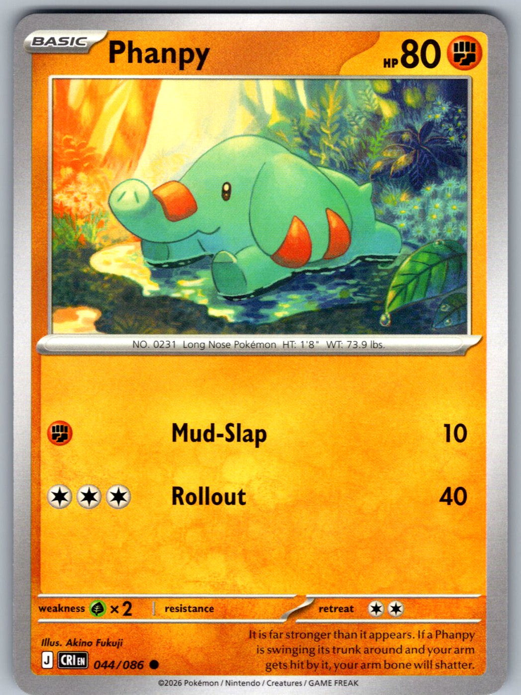 Phanpy 044/086 Chaos Rising Pokemon