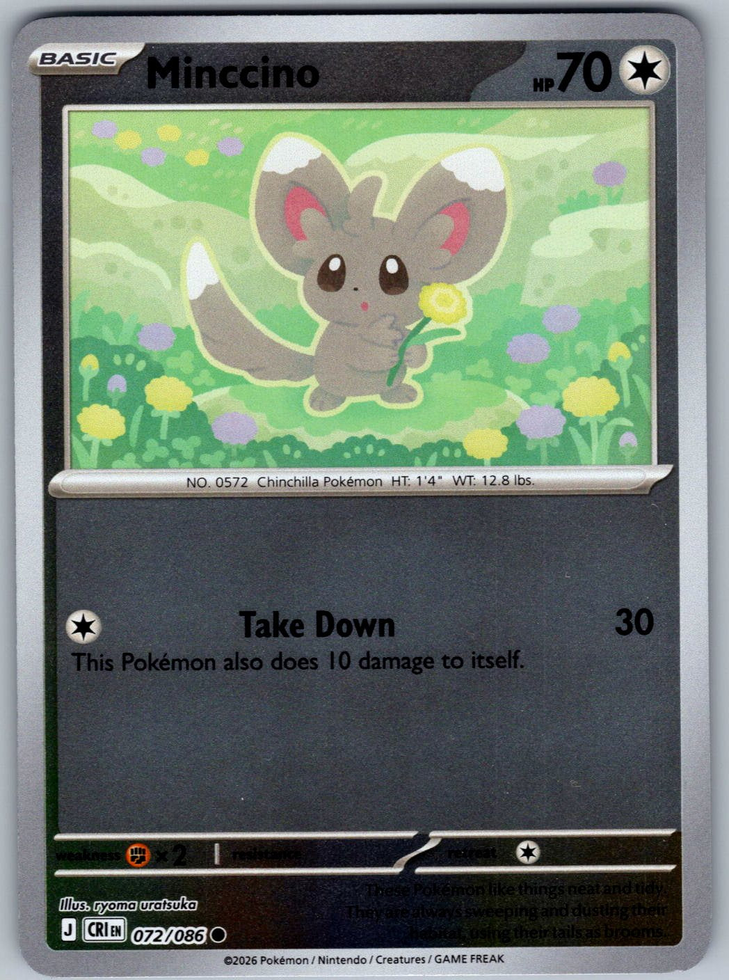 Minccino 072/086 Chaos Rising Pokemon Reverse Holo