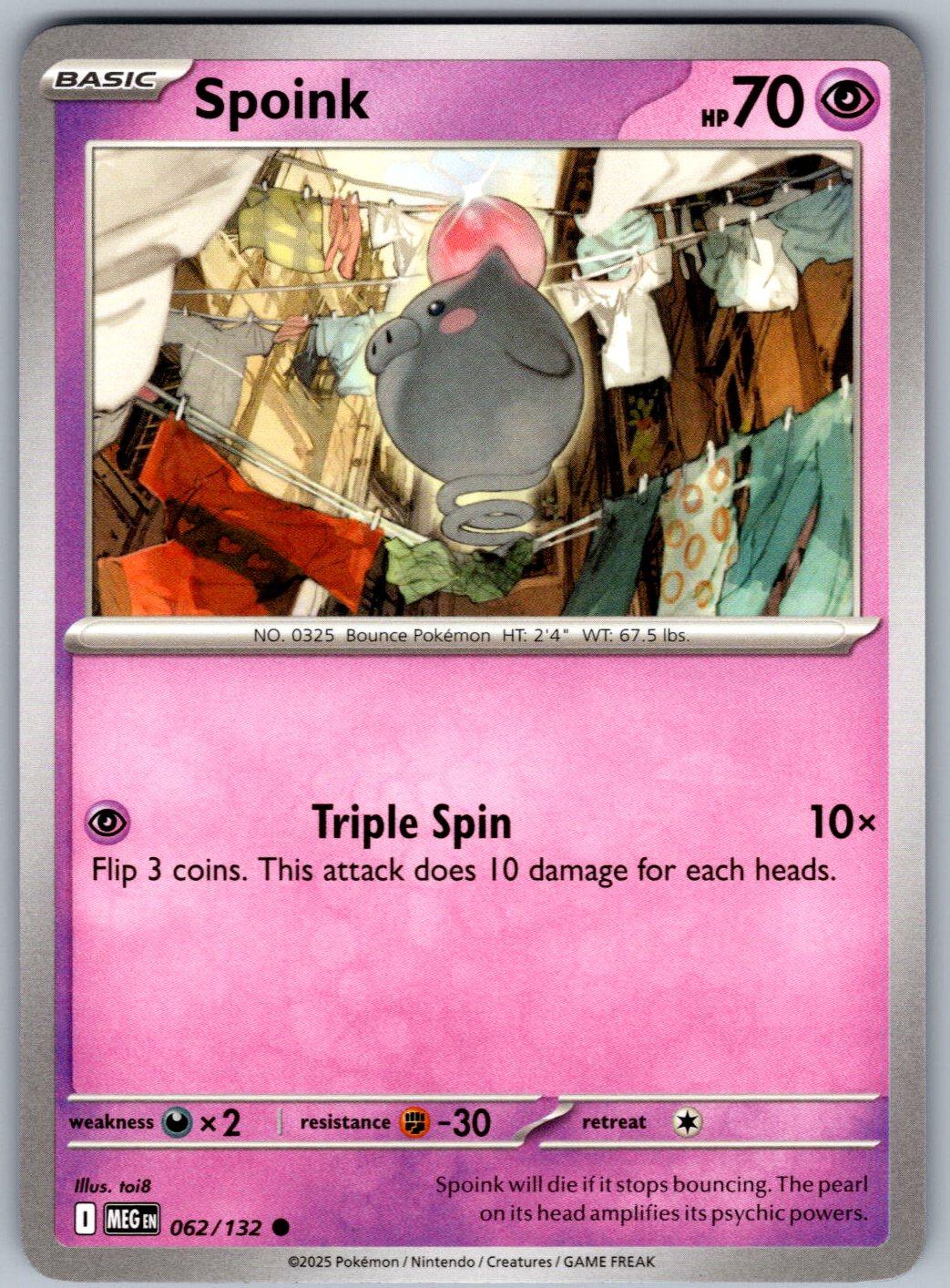 Spoink 062/132 Mega Evolution Pokemon