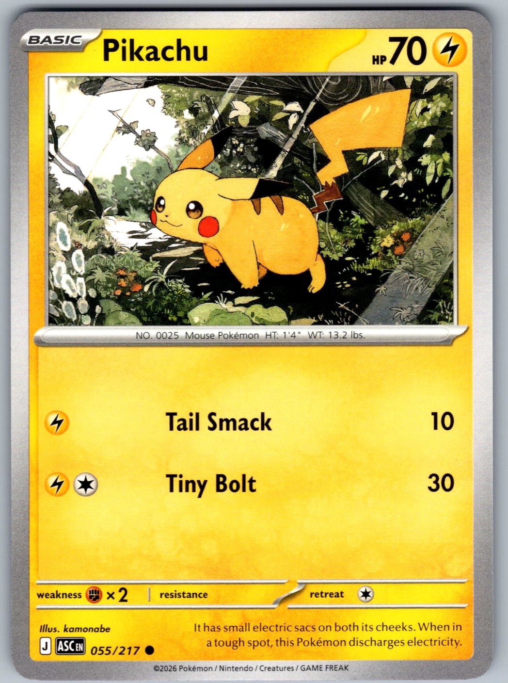 Pikachu 055/217 Ascended Heroes Pokemon