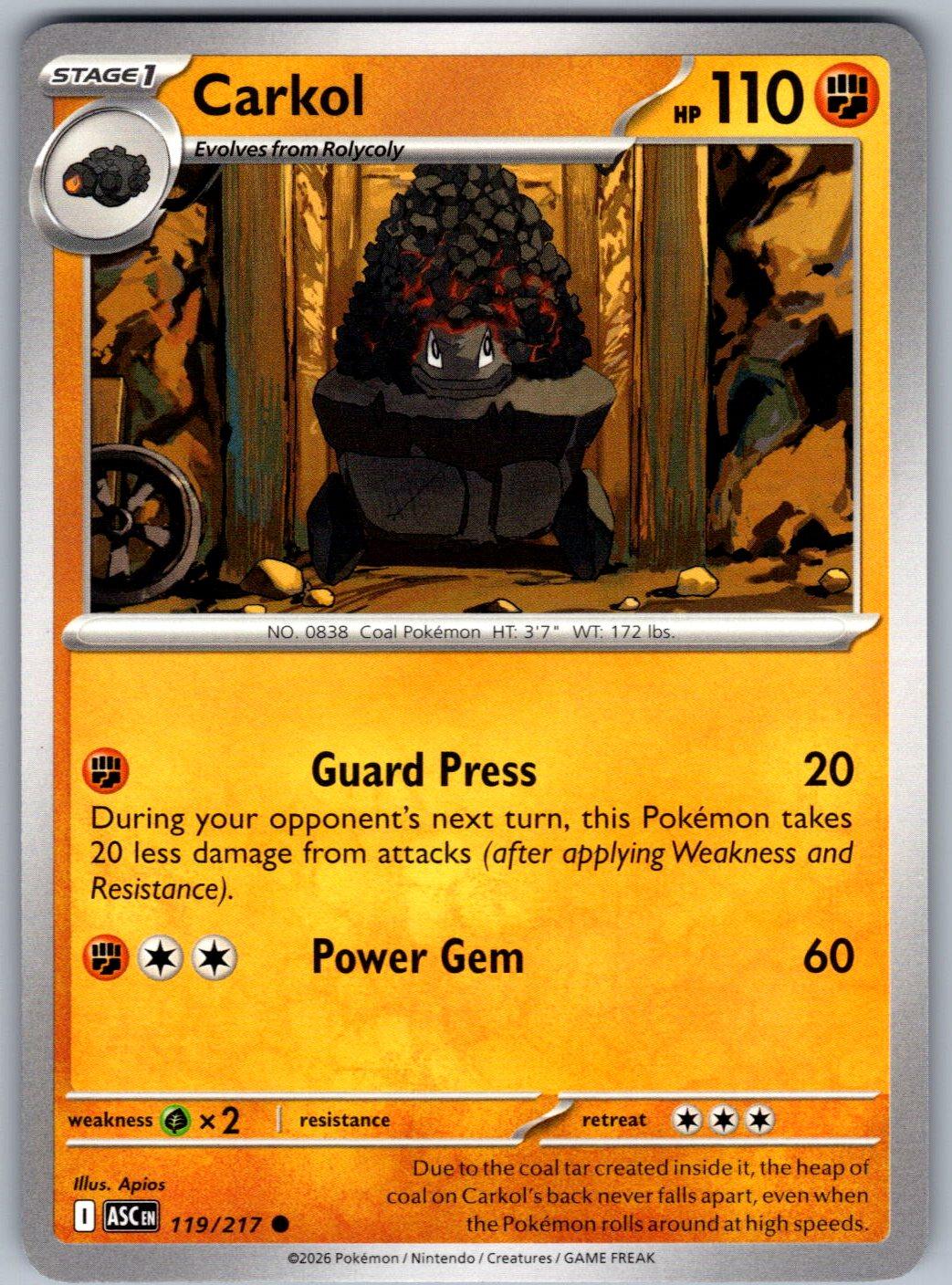 Carkol 119/217 Ascended Heroes Pokemon