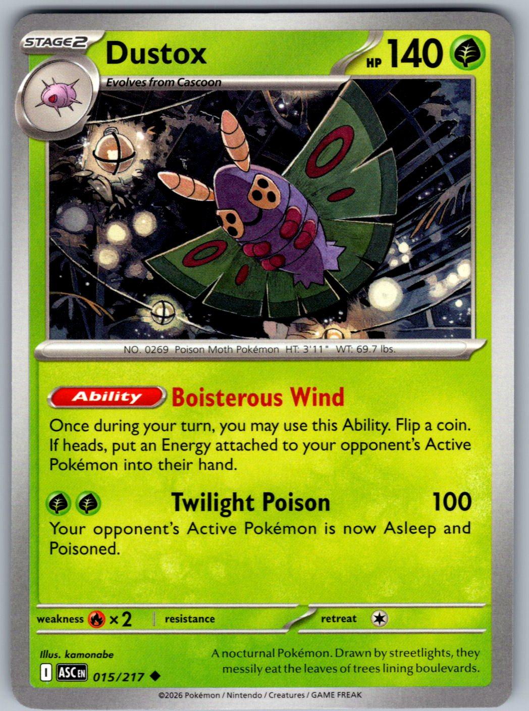 Dustox 015/217 Ascended Heroes Pokemon
