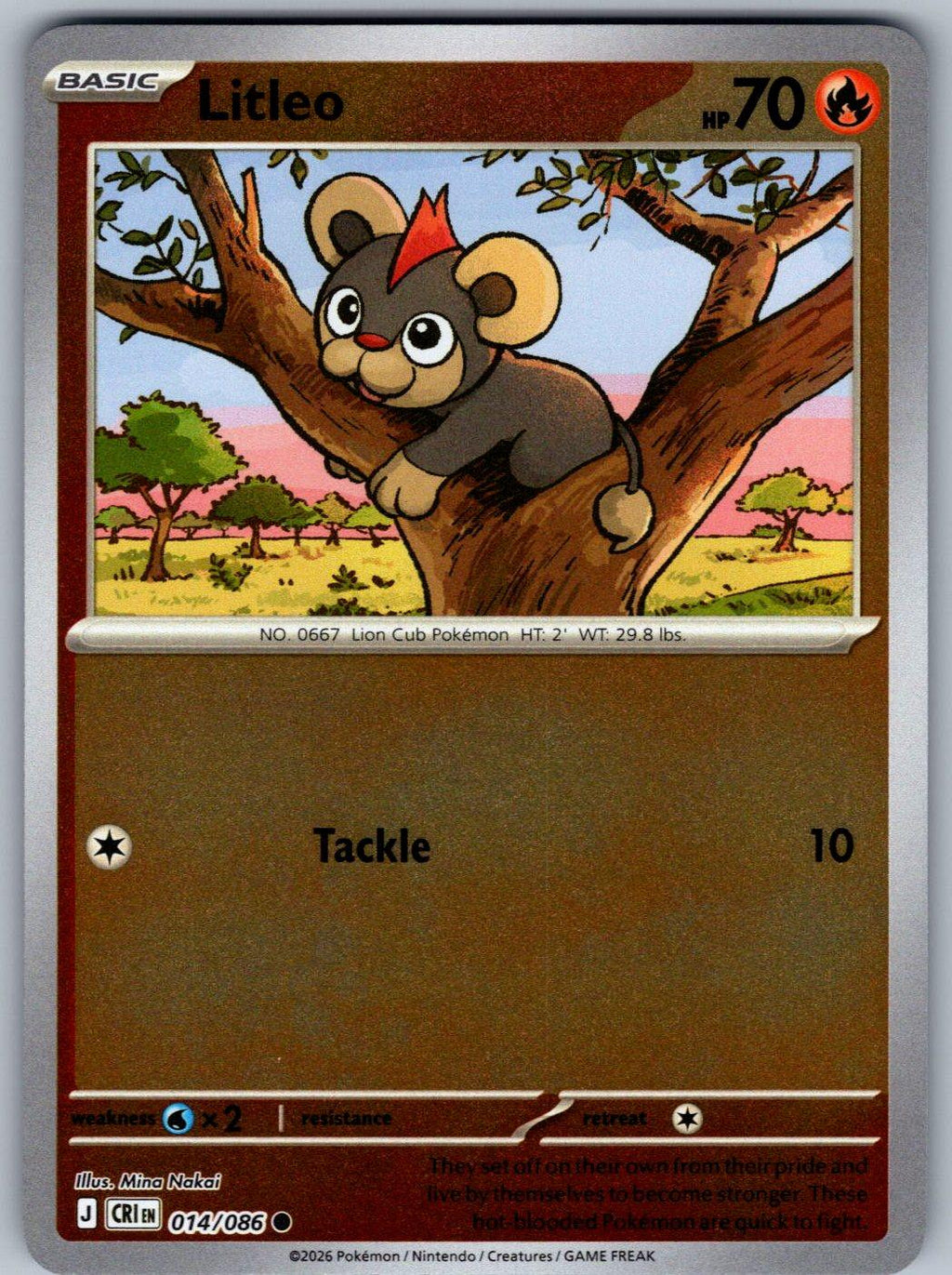 Litleo 014/086 Chaos Rising Pokemon Reverse Holo