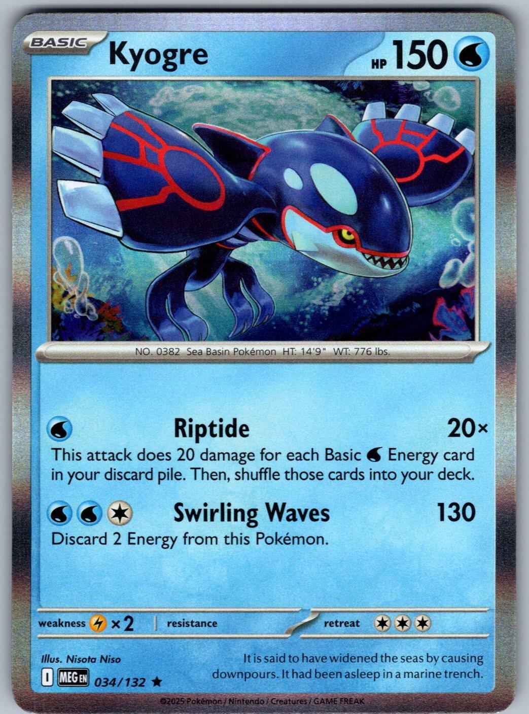 Kyogre 034/132 Mega Evolution Pokemon Holo