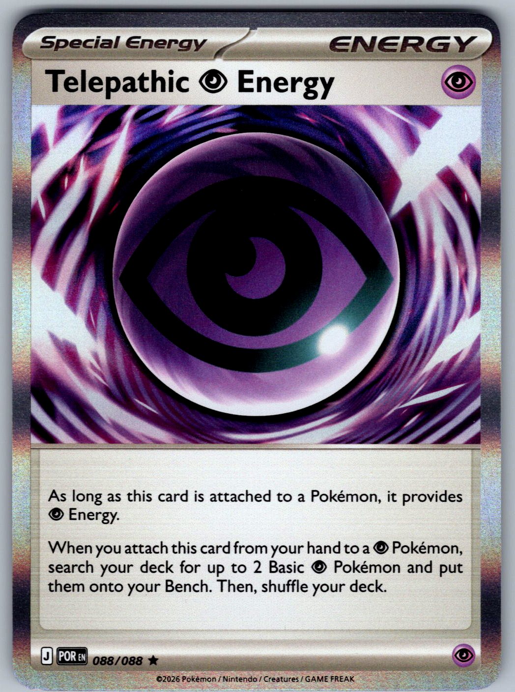 Telepathic Psychic Energy 088/088 Perfect Order Pokemon Holo