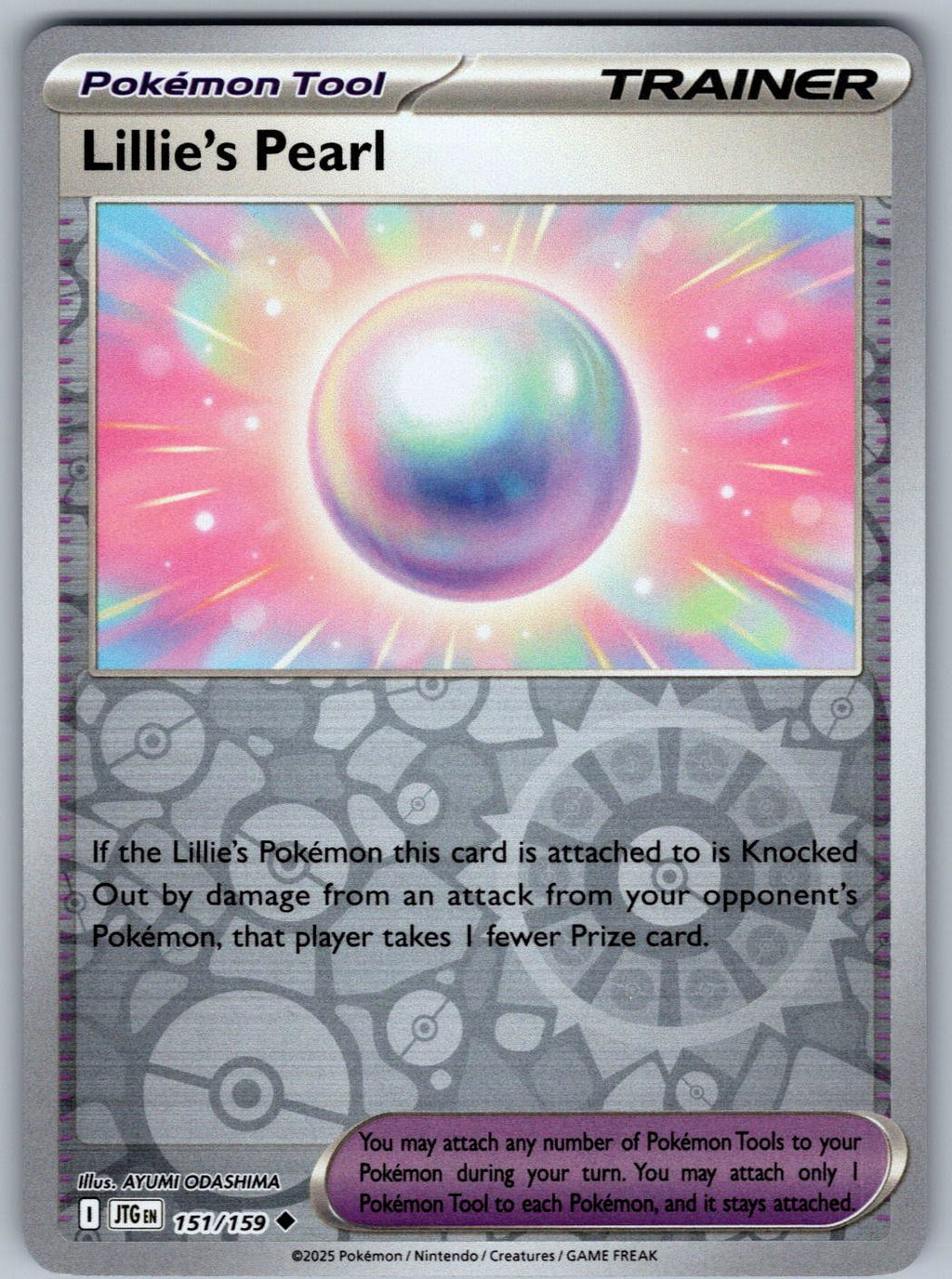 Lillie's Pearl 151/159 Journey Together Pokemon Reverse Holo